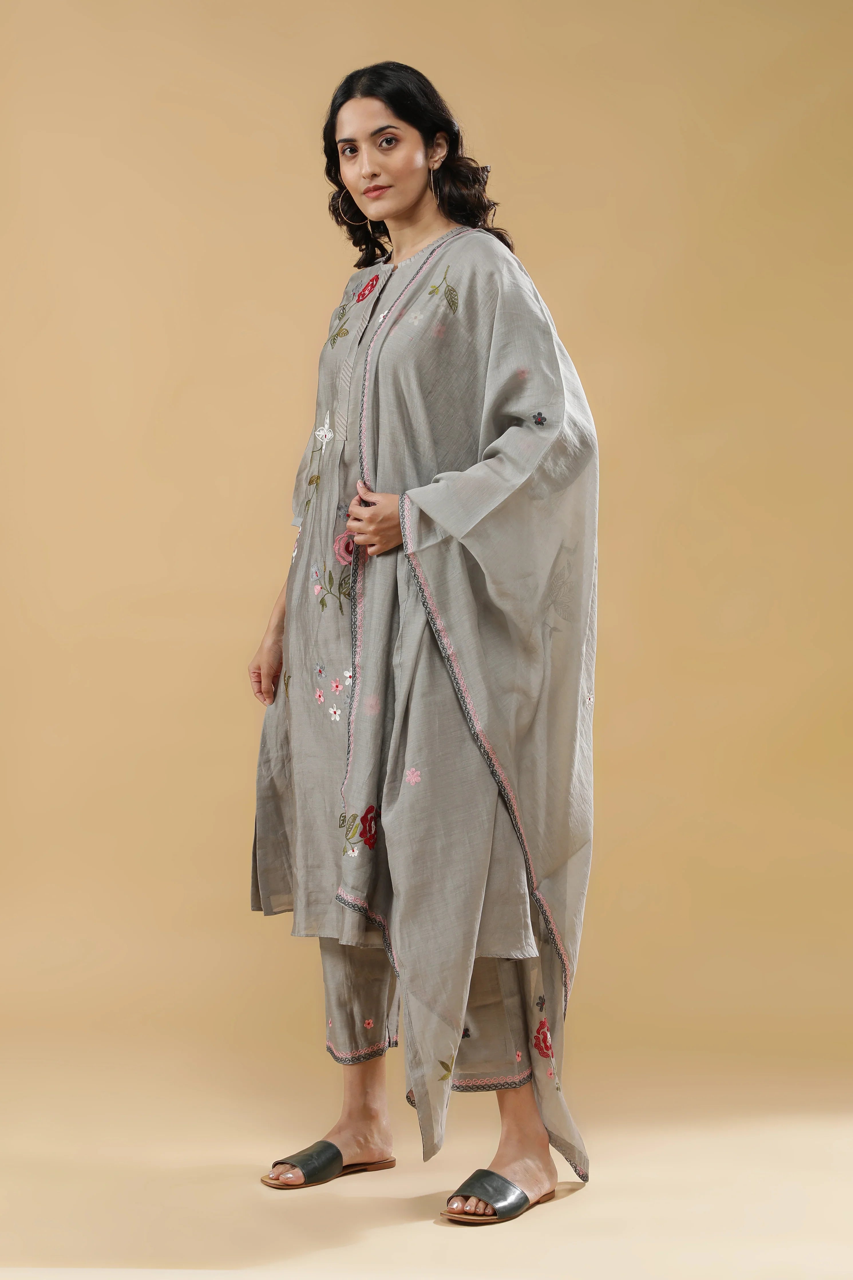 Subtle Grey Salwar Set - Mokshaa