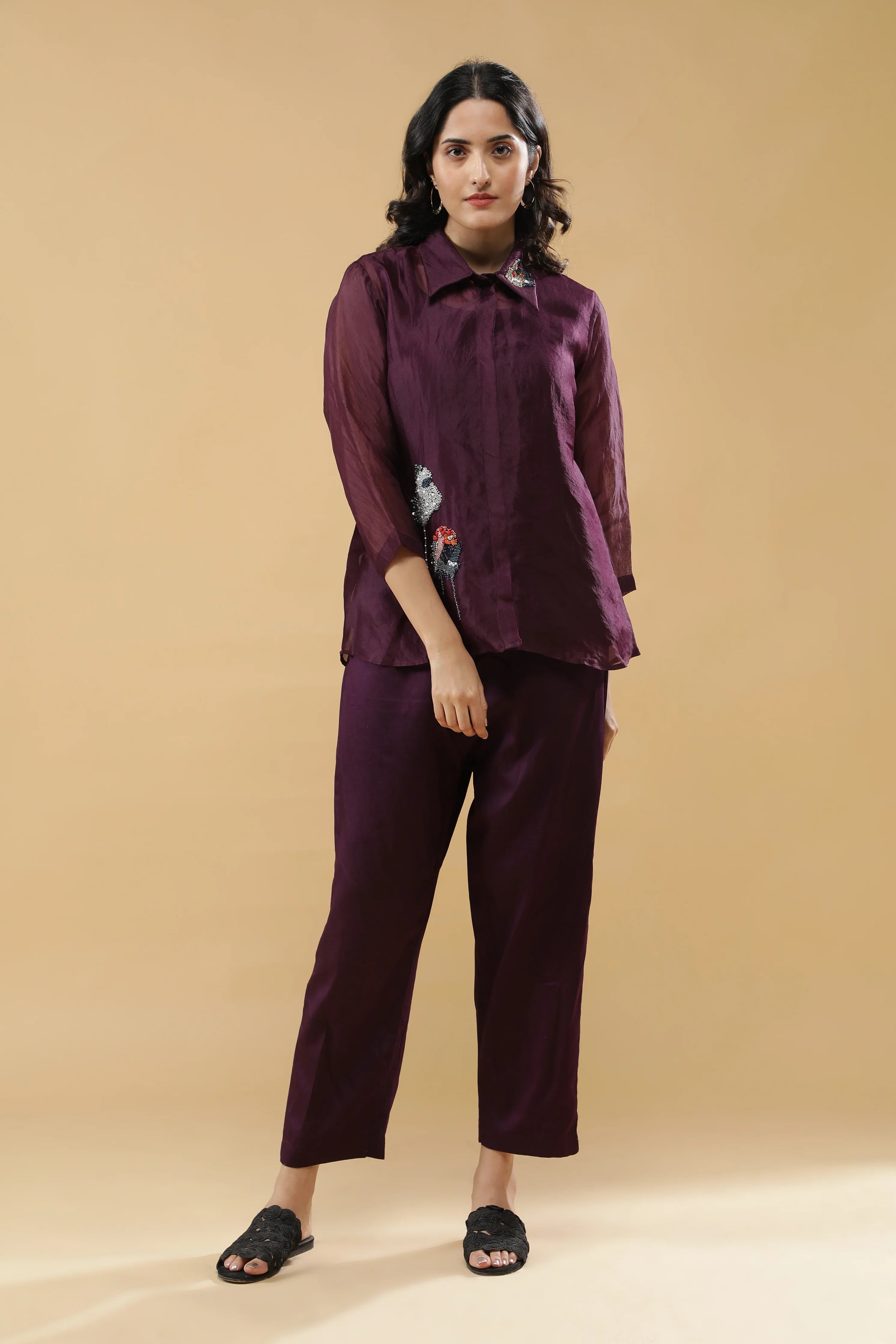 Deep Plum Co-ord Set - Mokshaa