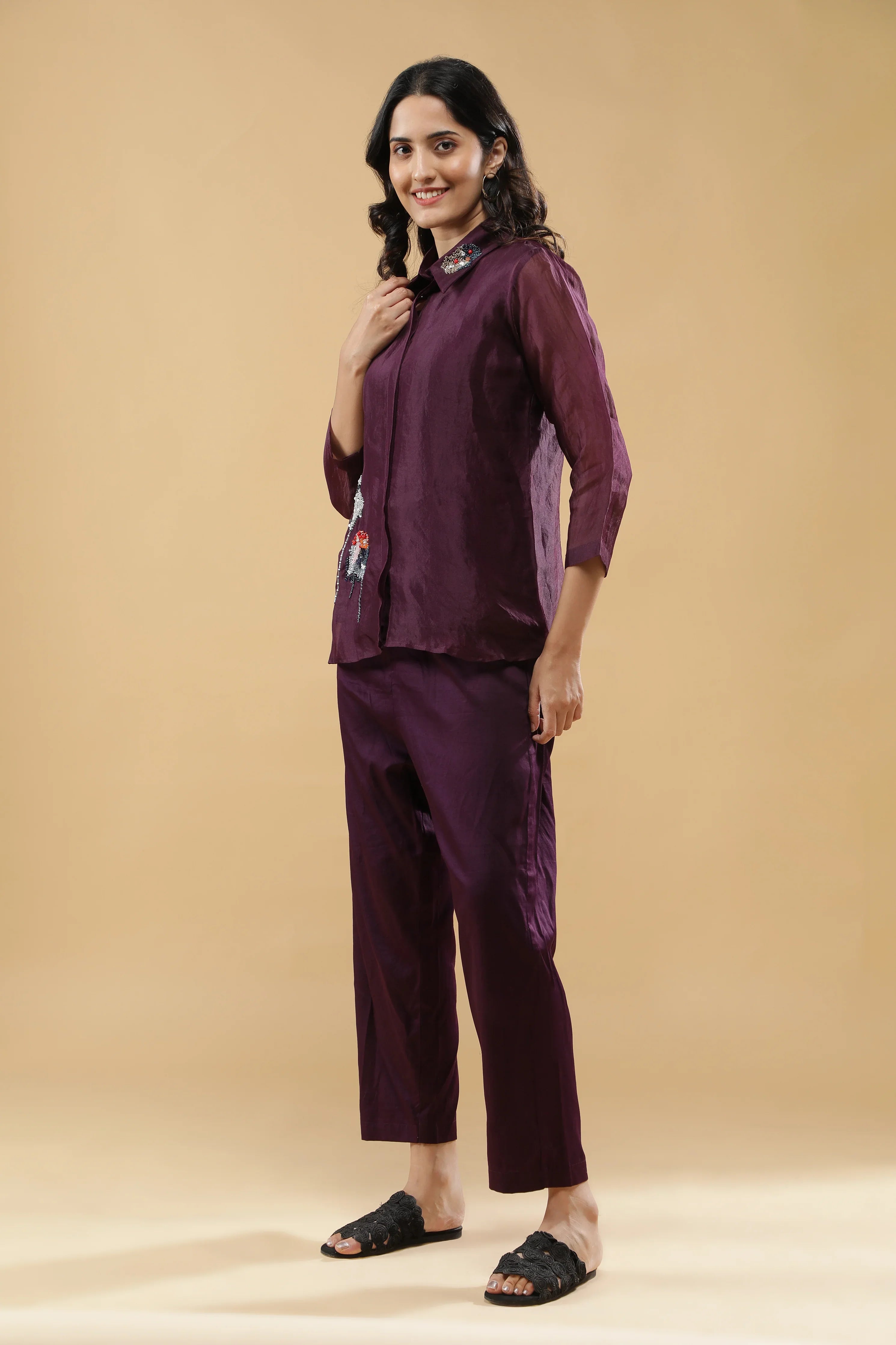 Deep Plum Co-ord Set - Mokshaa