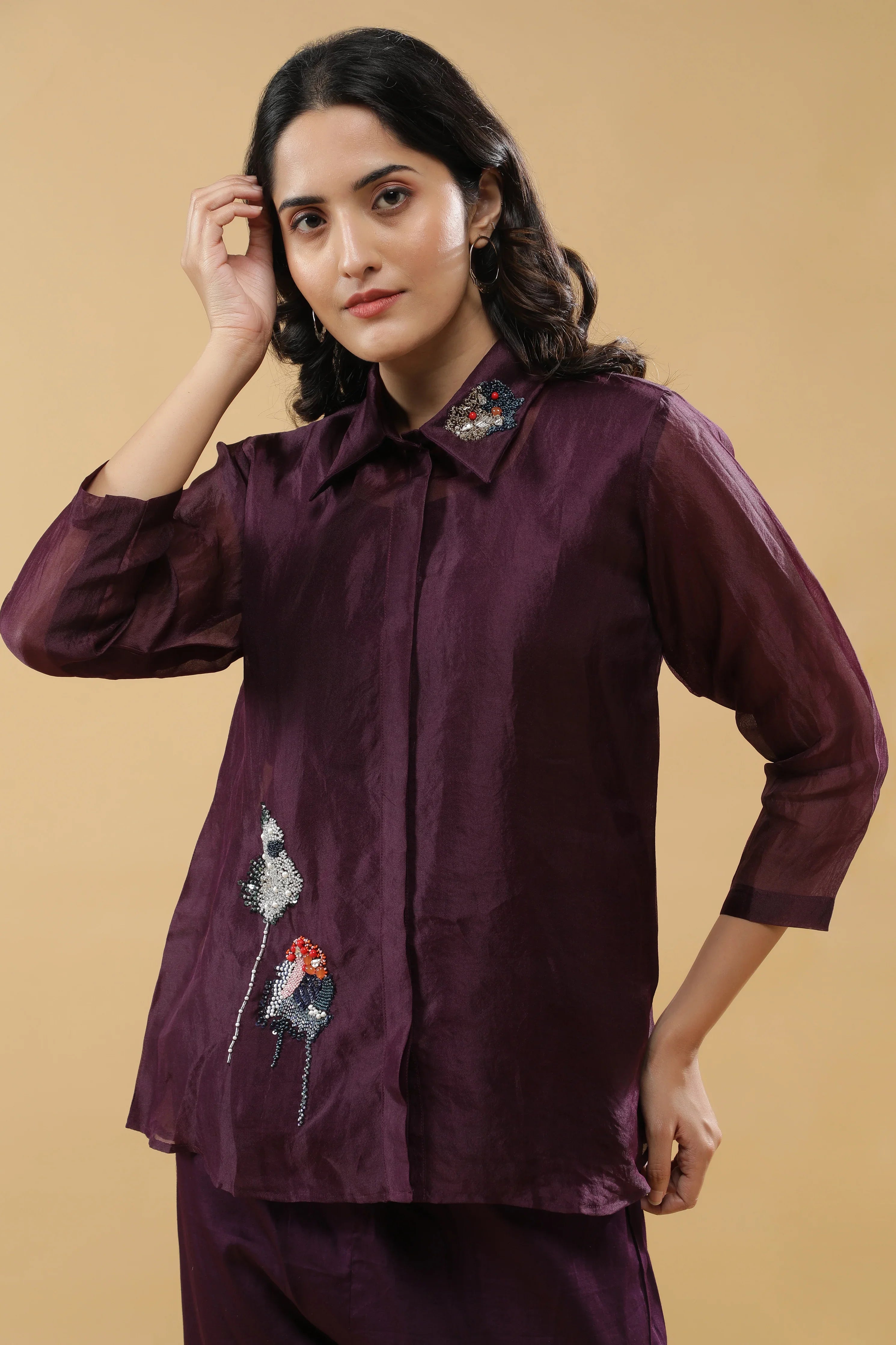 Deep Plum Co-ord Set - Mokshaa