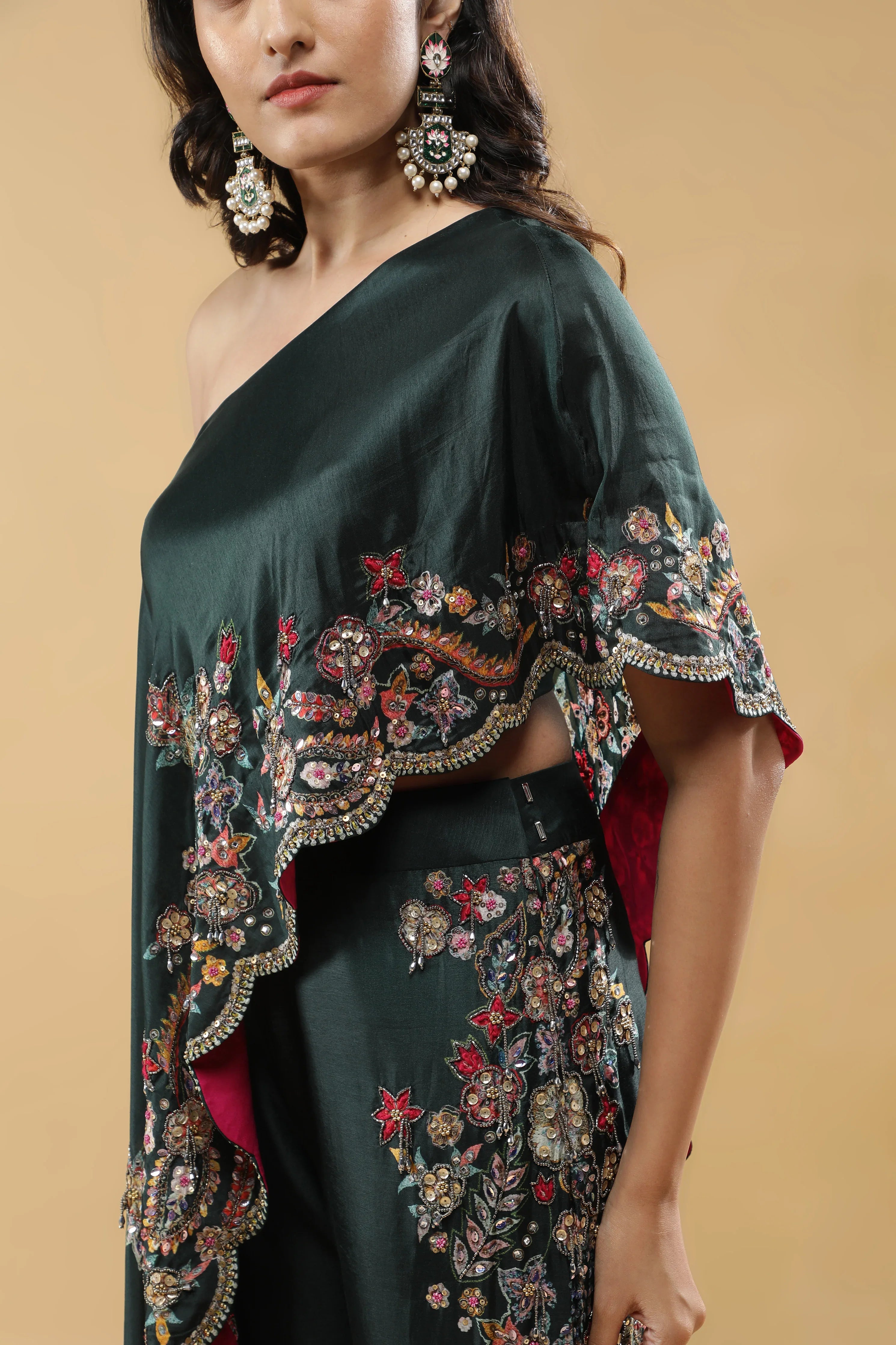 Bottle Green Indo-Western - Mokshaa