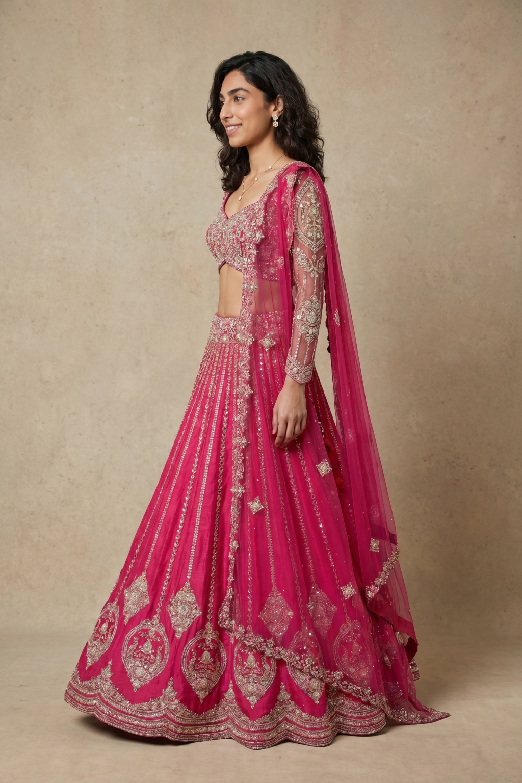 Rani Pink Raw Silk Lehenga