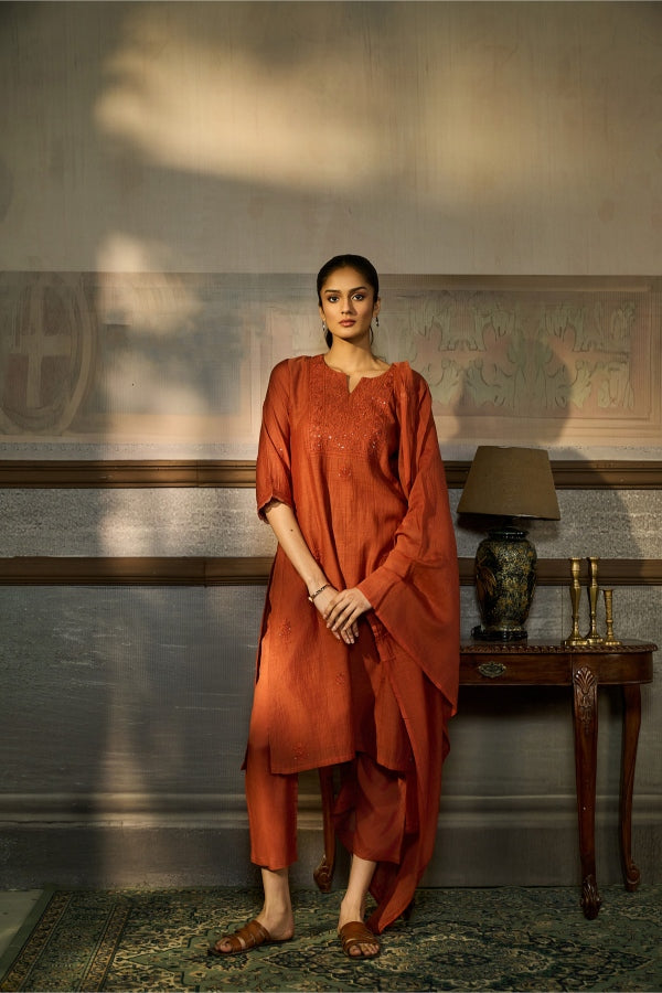 Rust Orange Salwar Set