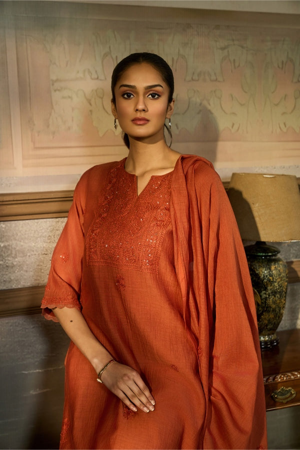 Rust Orange Salwar Set
