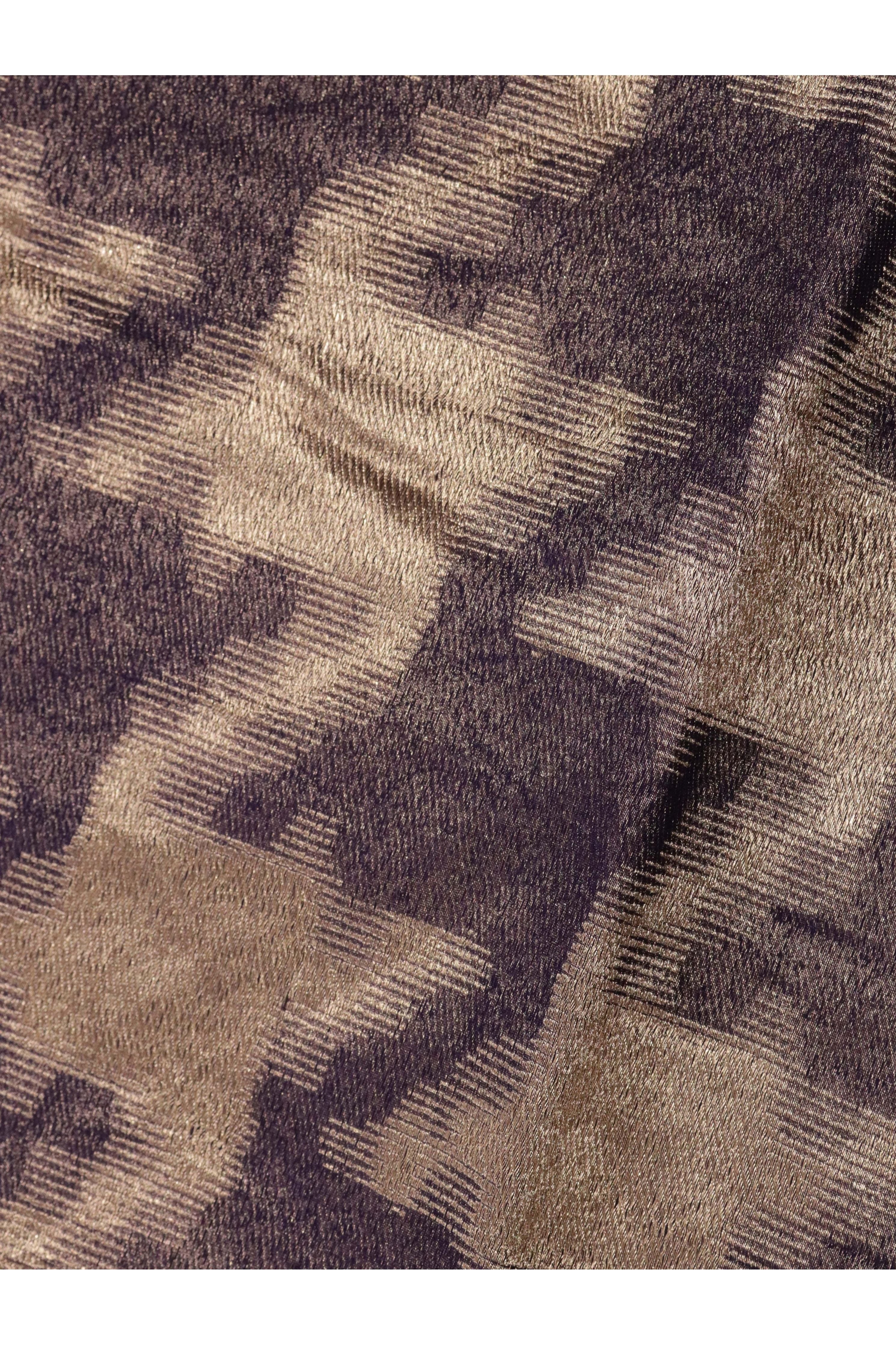 Violet Blue Banarasi Kora Silk Saree with Geometrical Zari Weaving - Mokshaa