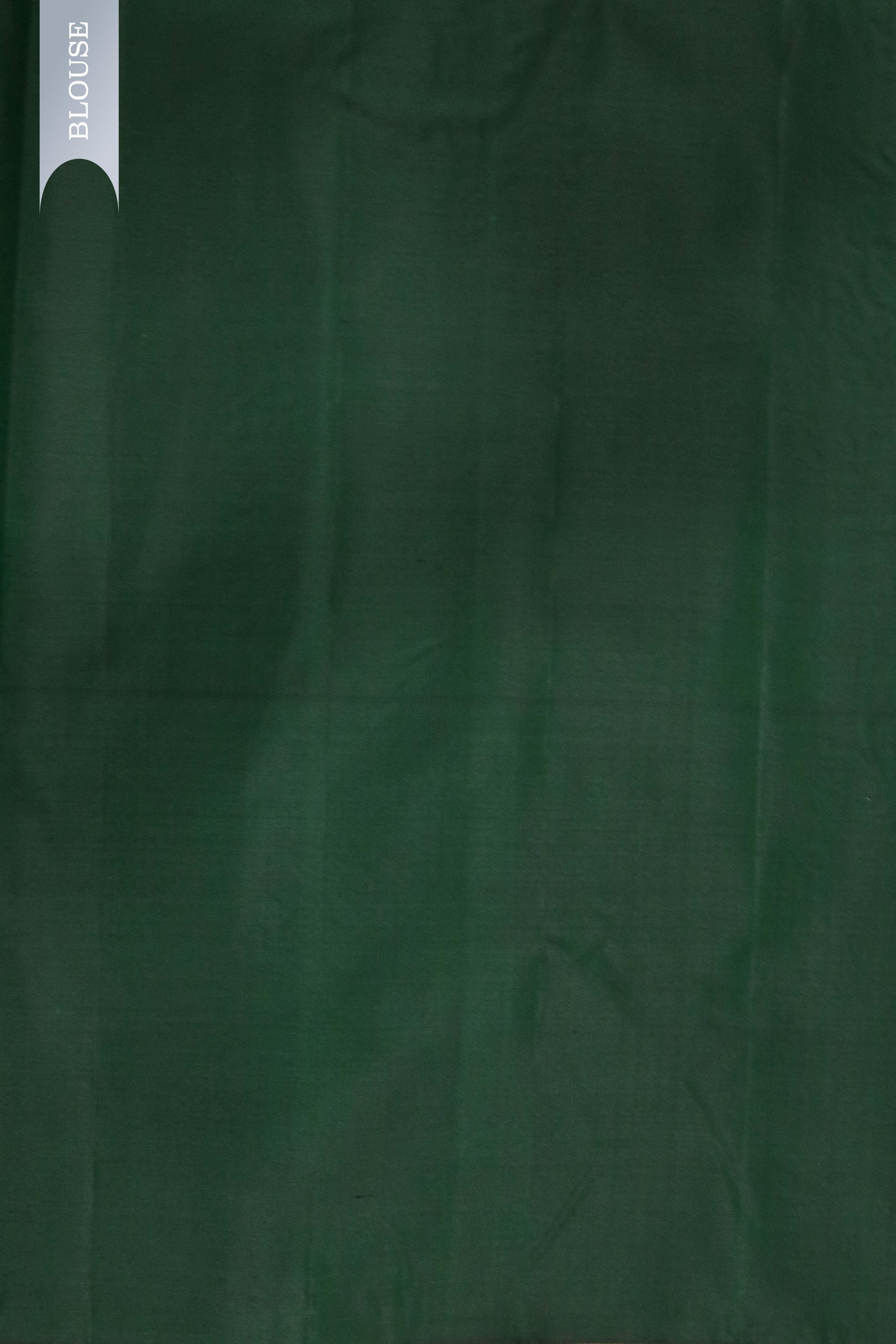 Bottle Green Kanchipuram Silk Saree with Zari Figure Motifs - Mokshaa