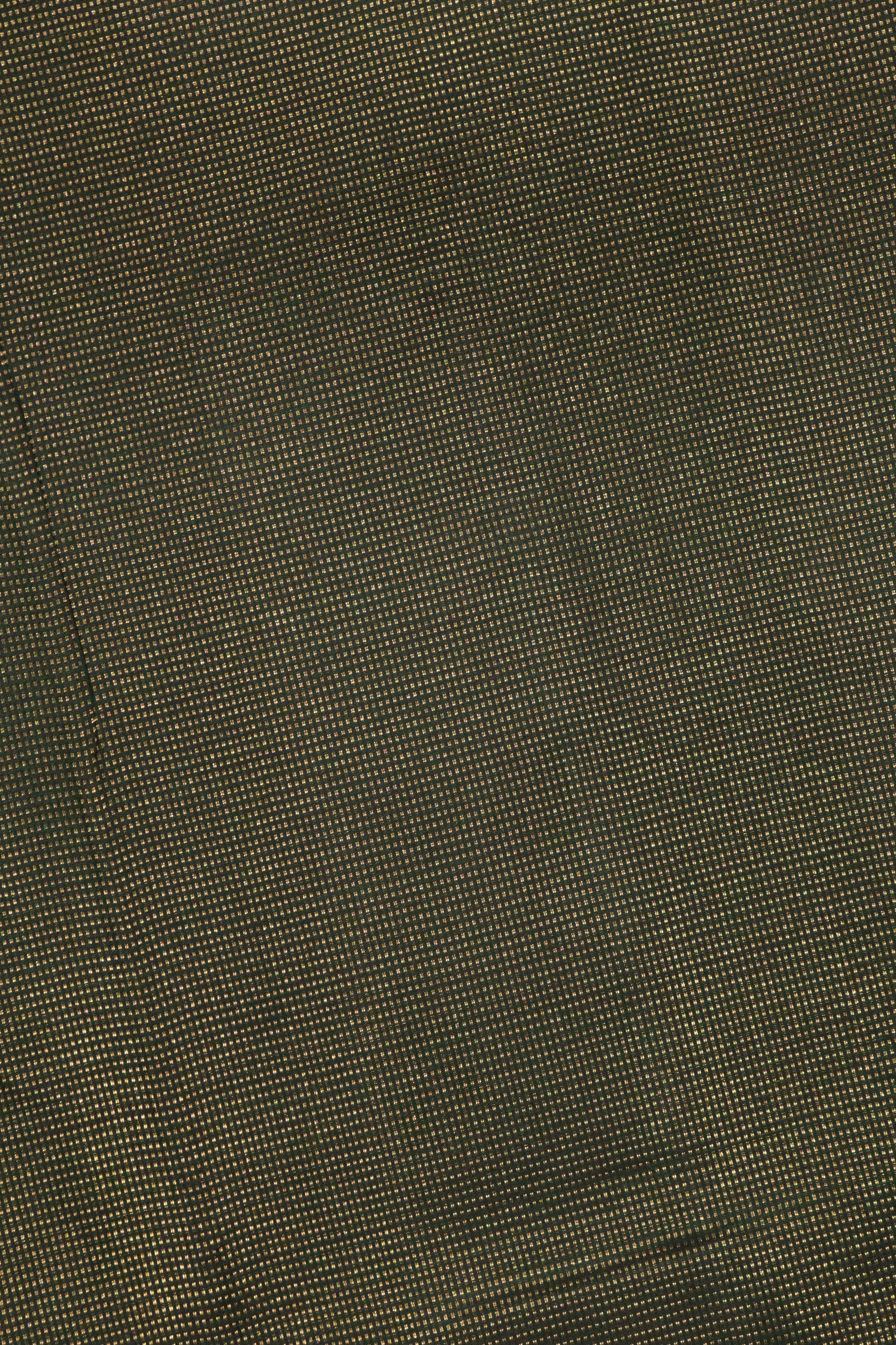 Bottle Green Kanchipuram Silk Saree with Self Zari Chattai Weaving and Contrast Pink Border - Mokshaa