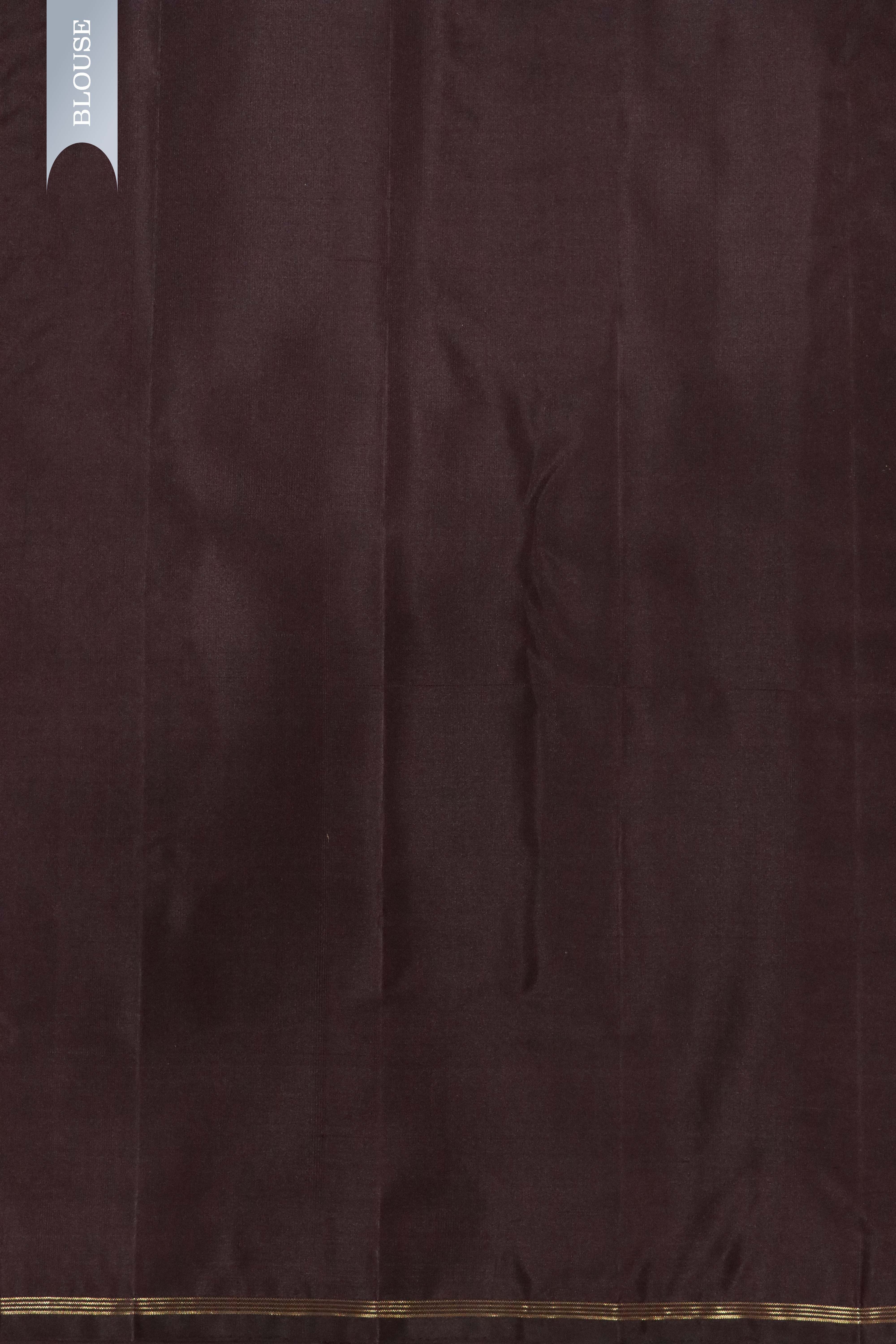 Dark Brown Kanchipuram Silk Saree
