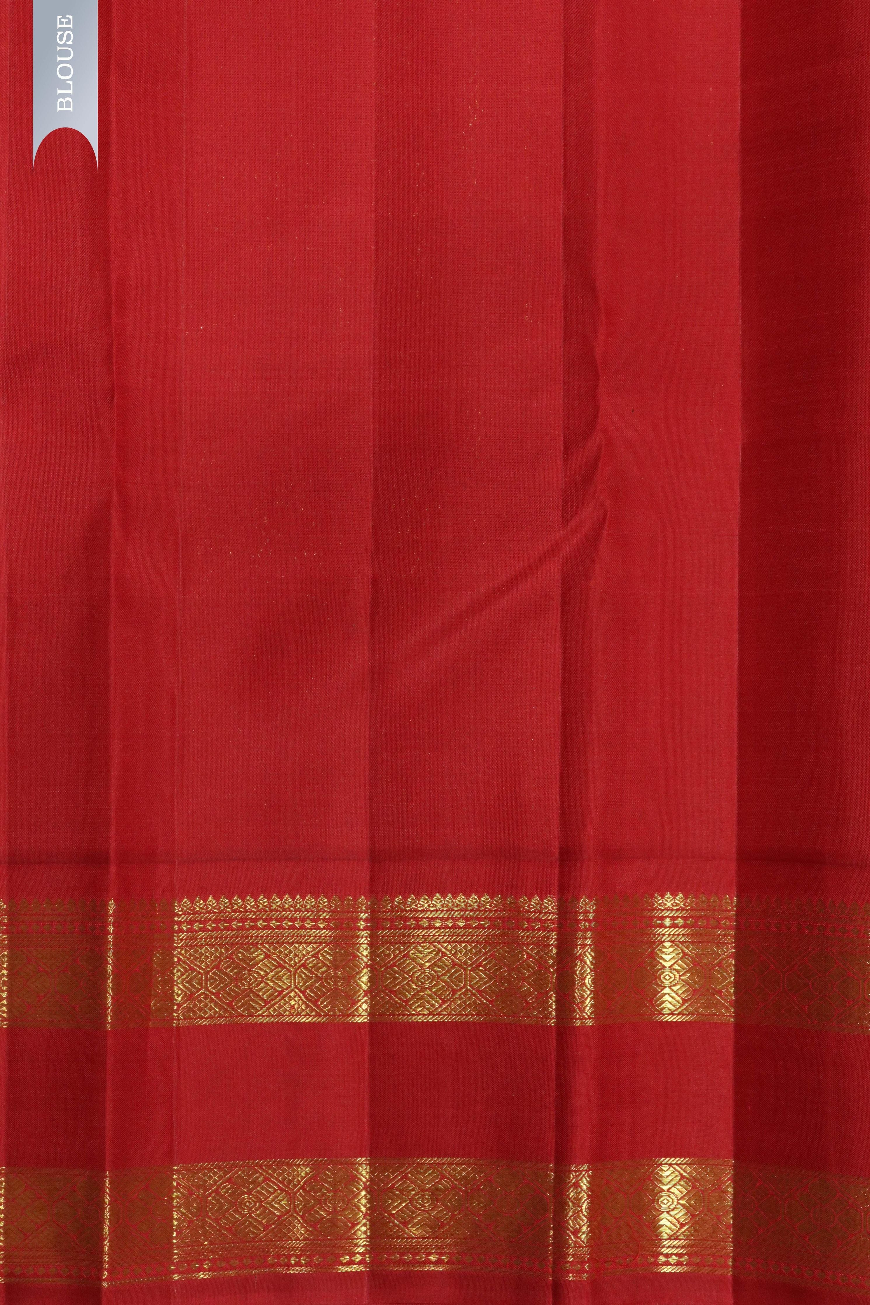 Chocolate Brown Kanchipuram Silk Saree with Motifs & Dancing Figurines and Contrast Zari Border - Mokshaa