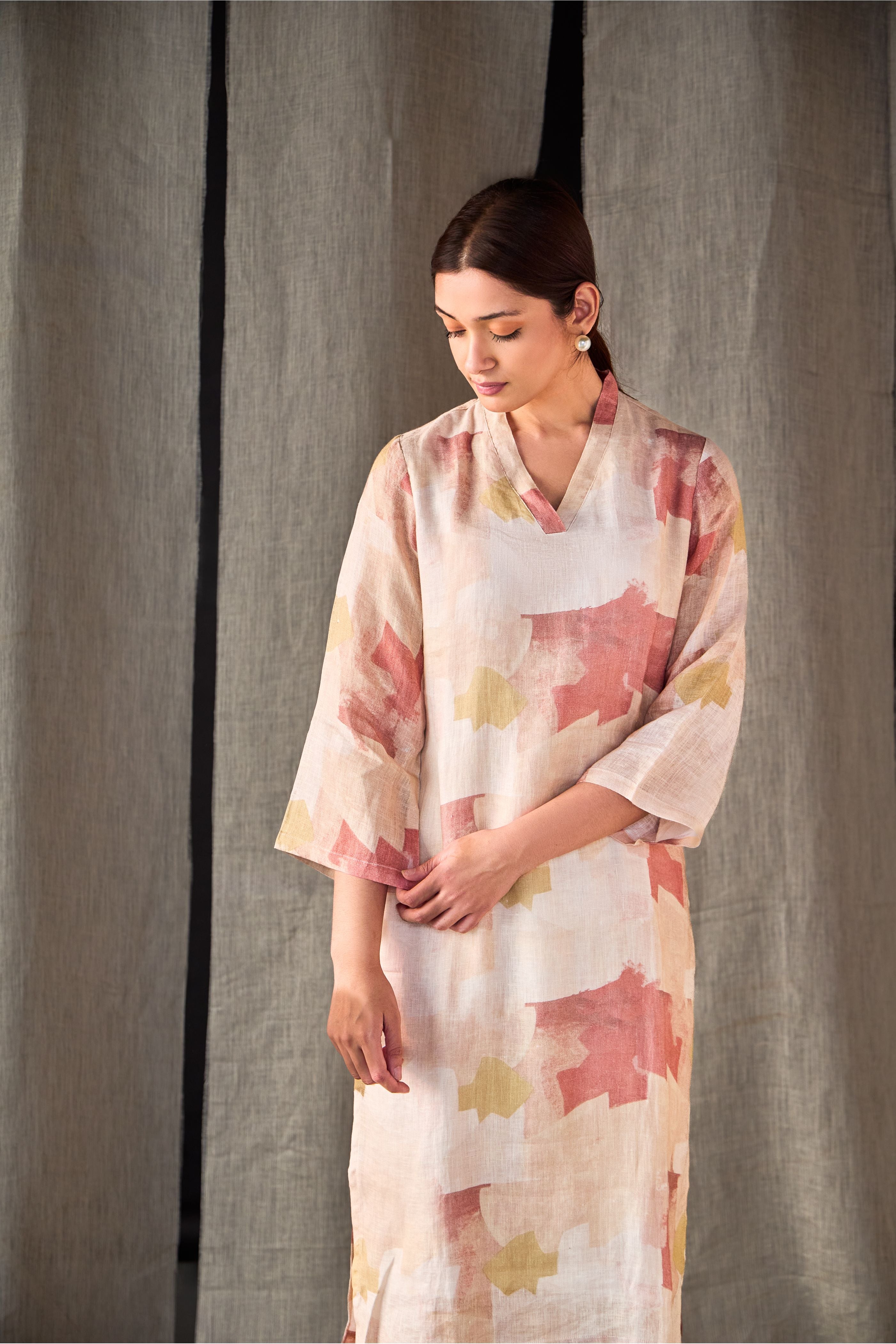 Pure Hemp Kurta Set-Italian Clay - Mokshaa