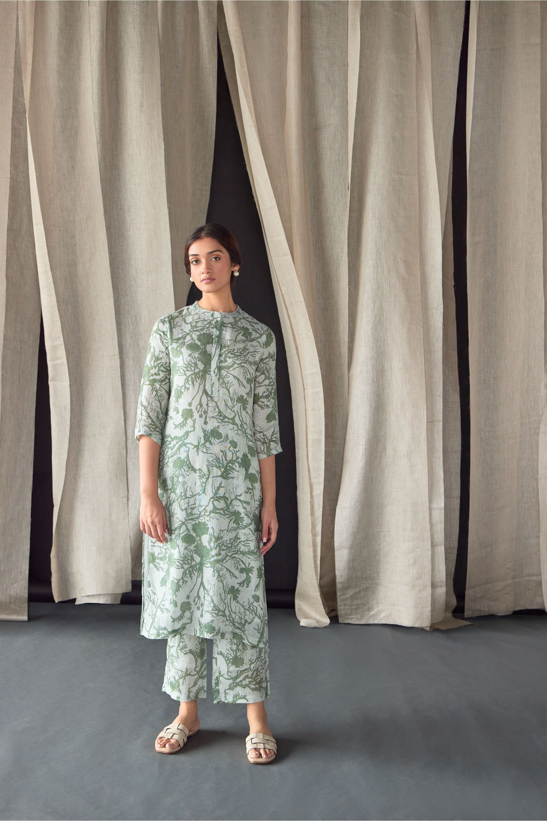 Forest Lullaby Pure Hemp Kurta Set - Mokshaa