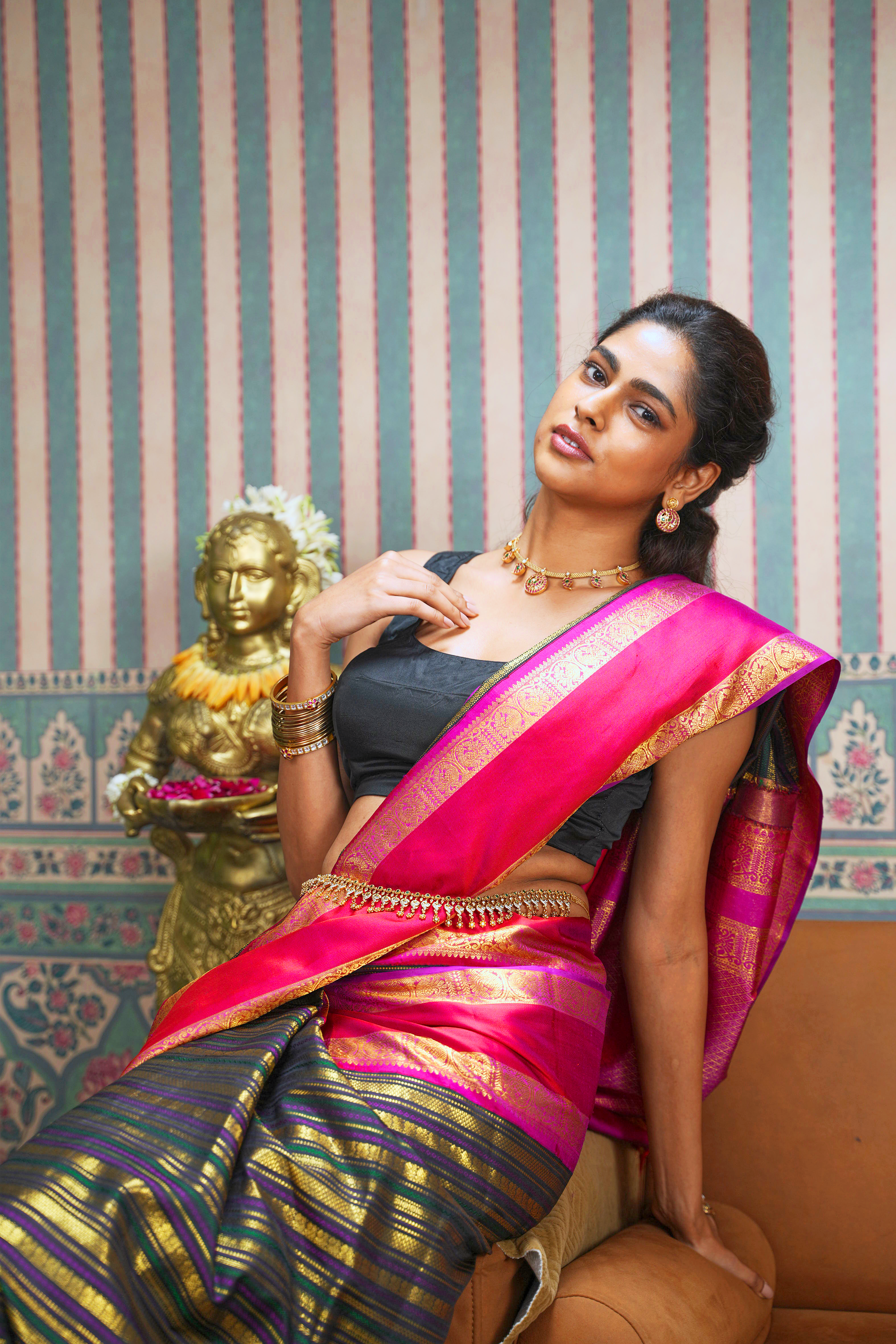 Black Kanchivaram Silk Saree