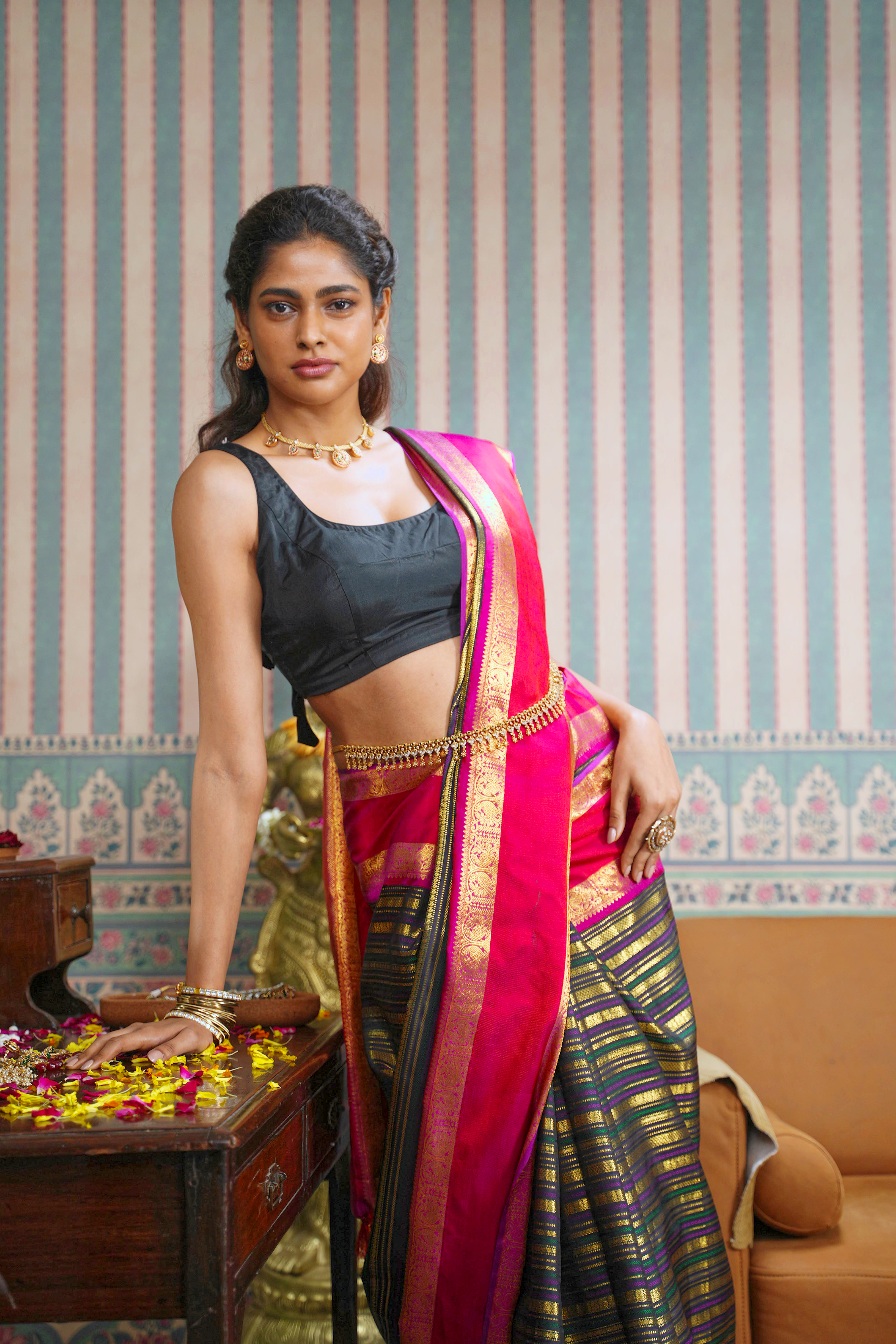 Black Kanchivaram Silk Saree