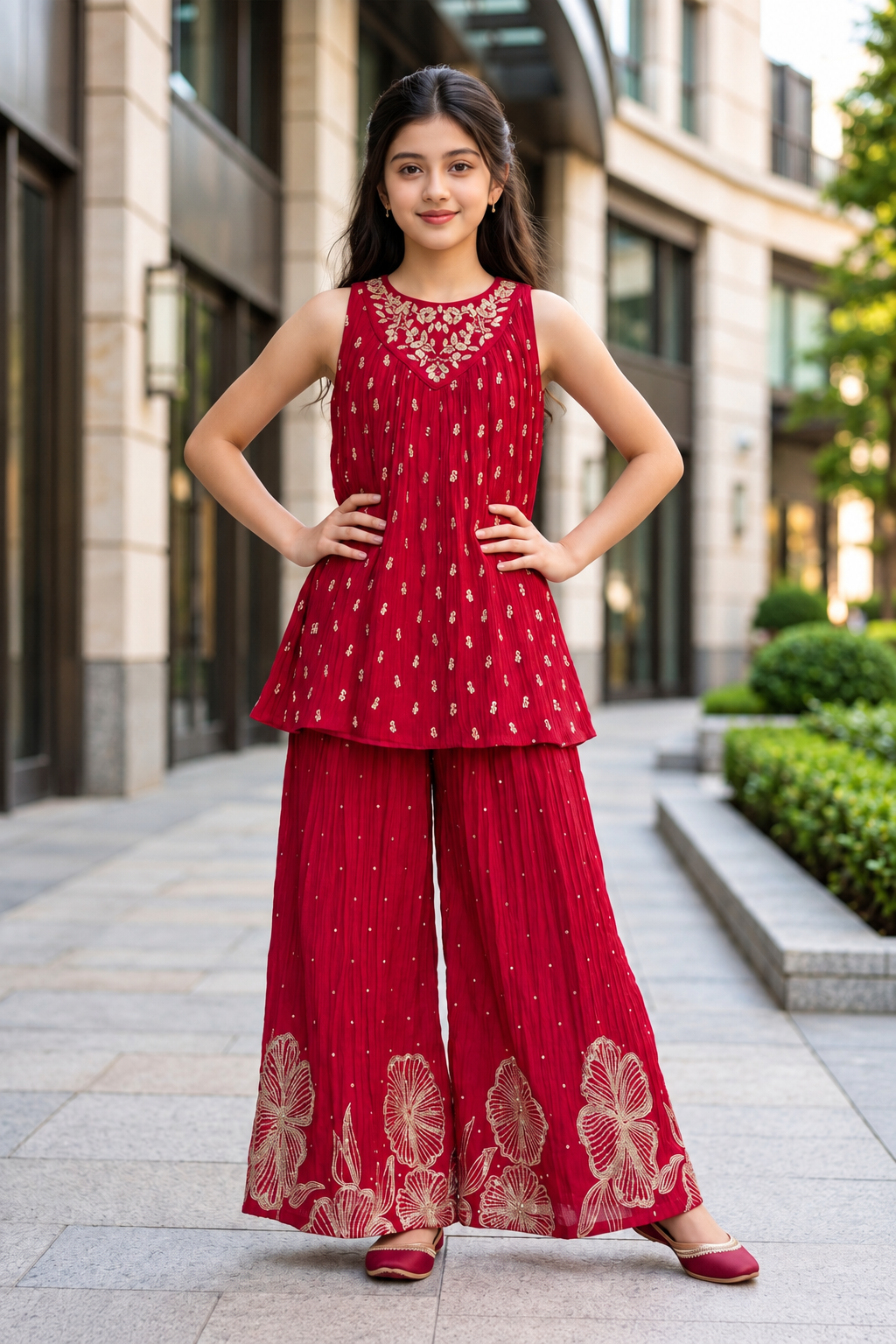 Rani Pink Palazzo Set for Girls