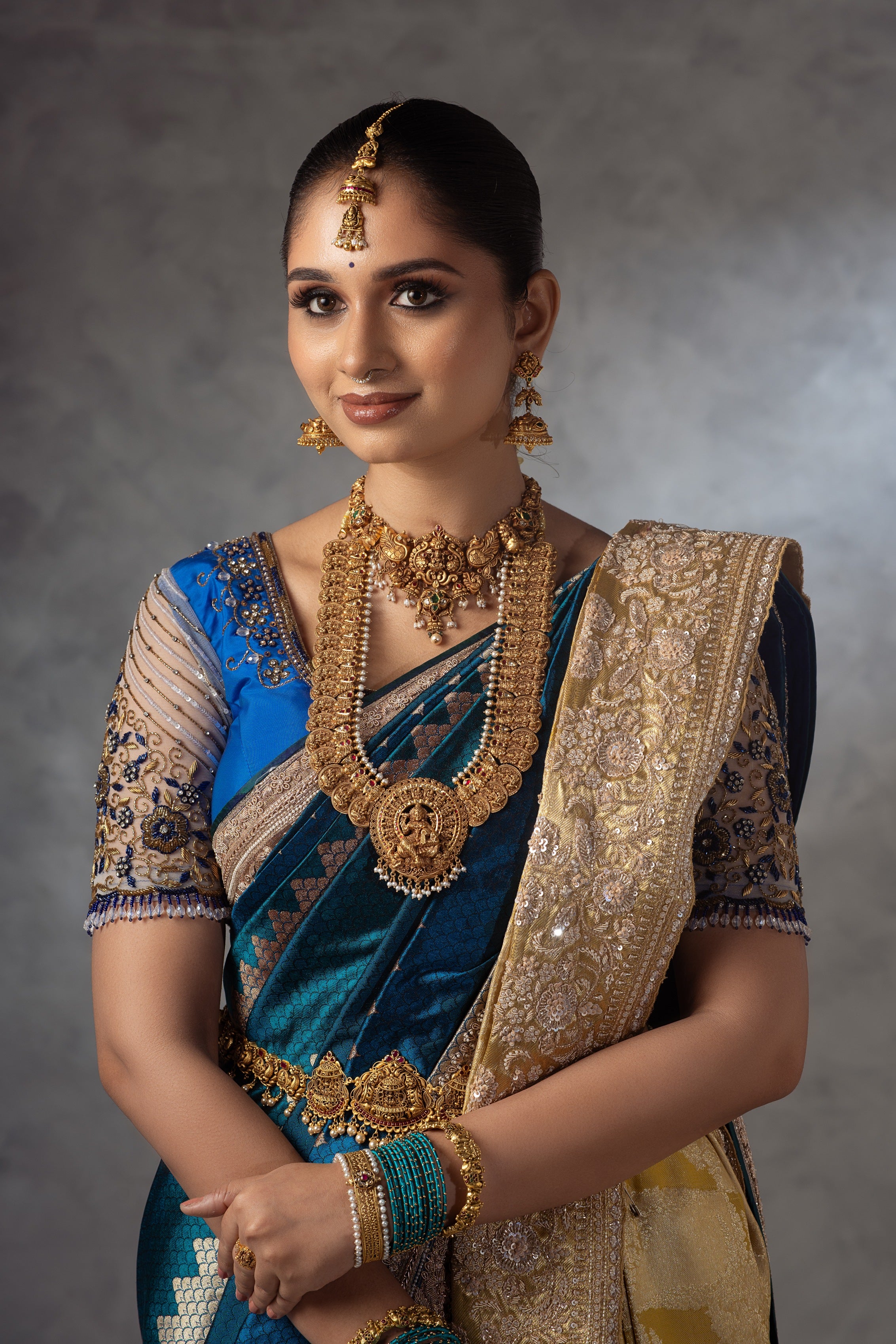 Peacock Blue Banarasi Pure Silk Saree