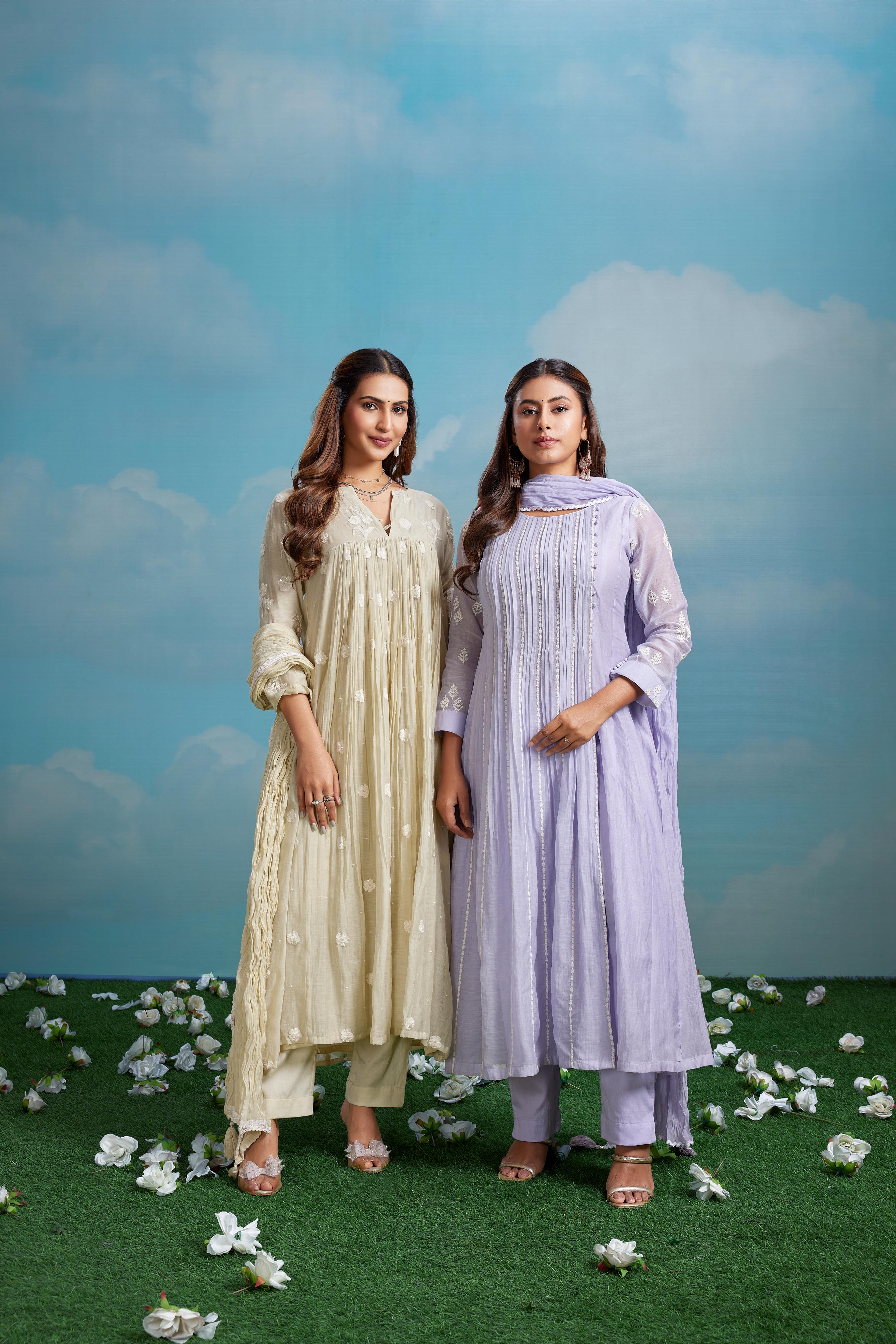 Ivory Embroidered Mul Salwar Set