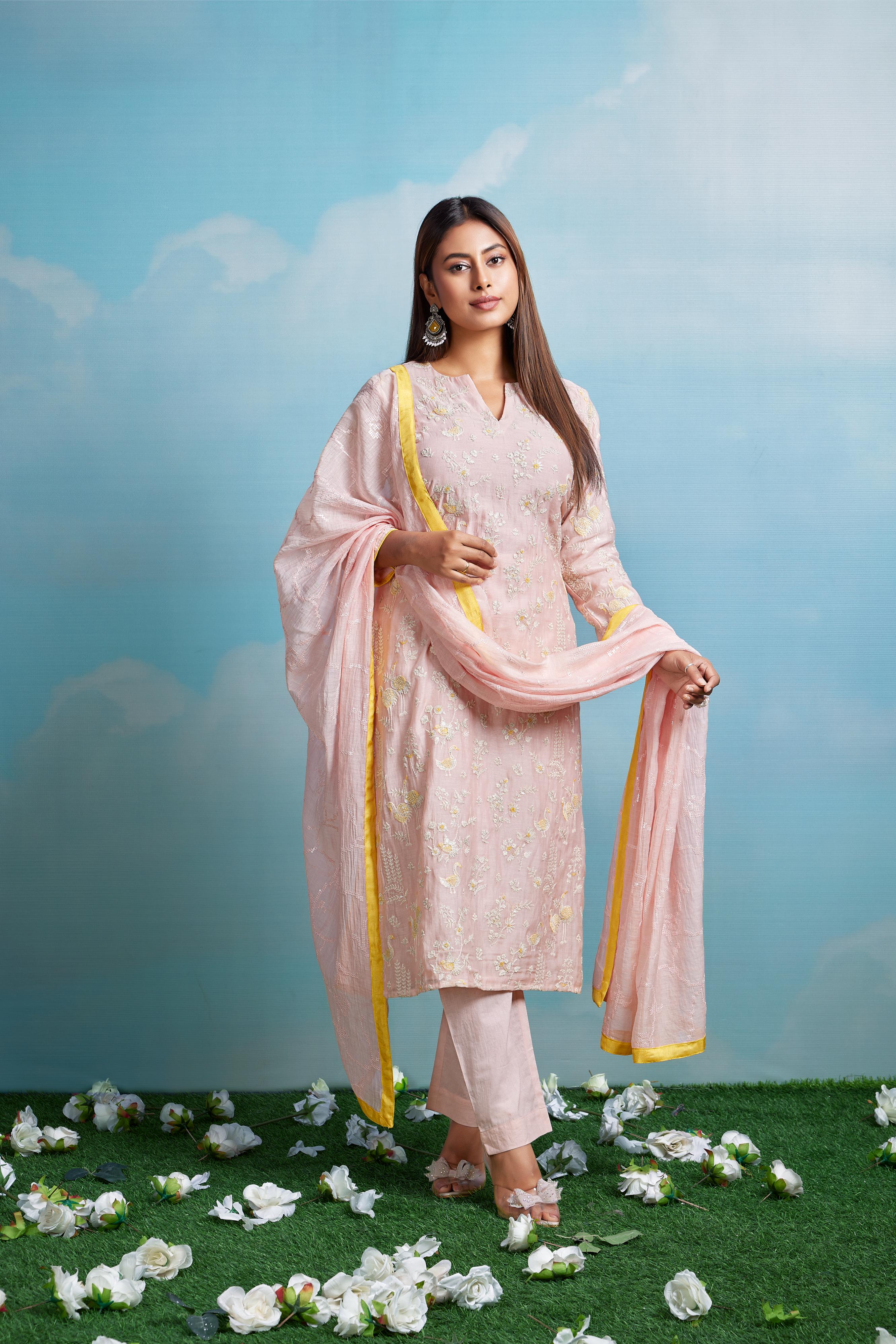 Blush Pink Embroidered Salwar Set