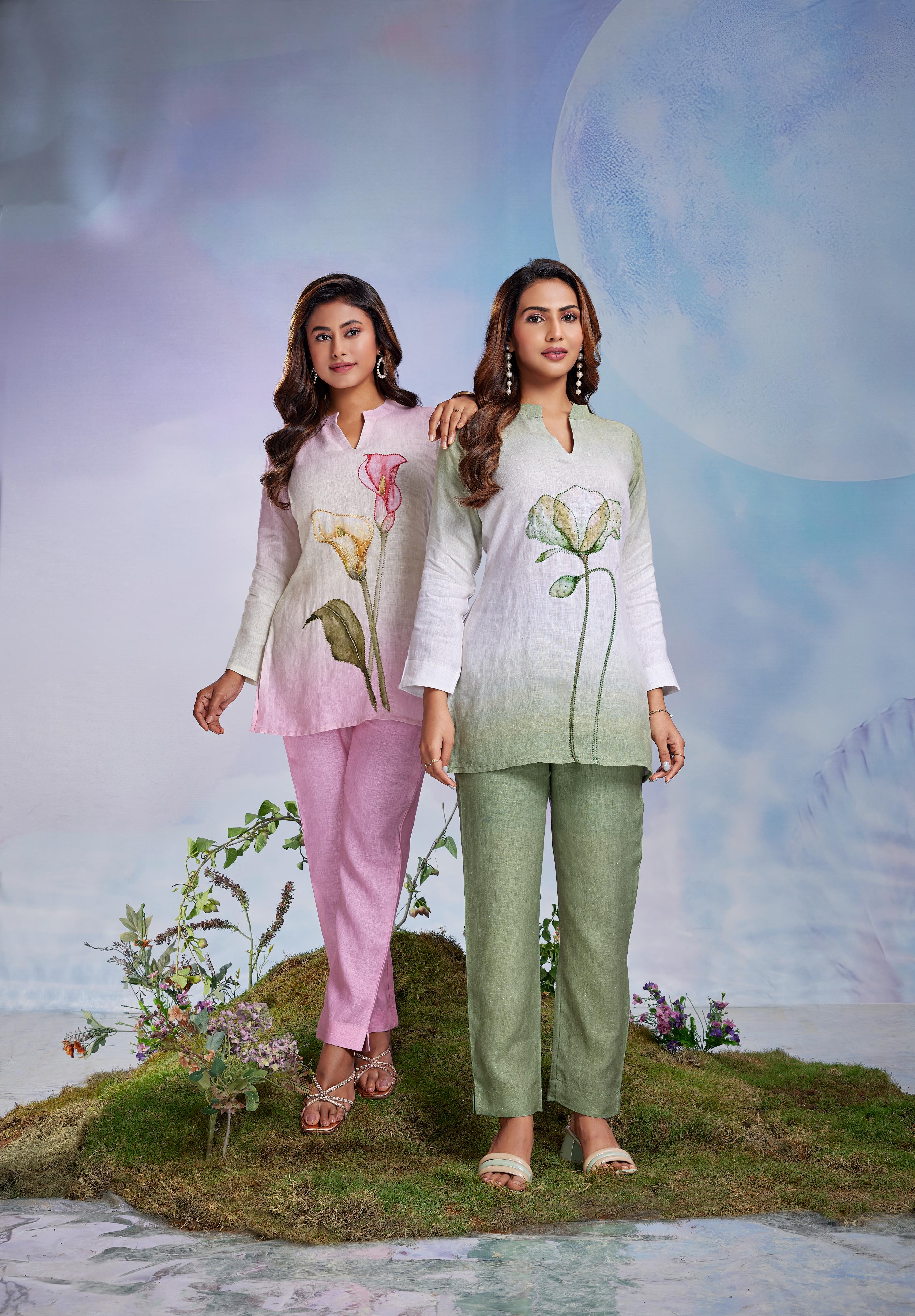 Sage Green Ombre Floral Co-Ord Set