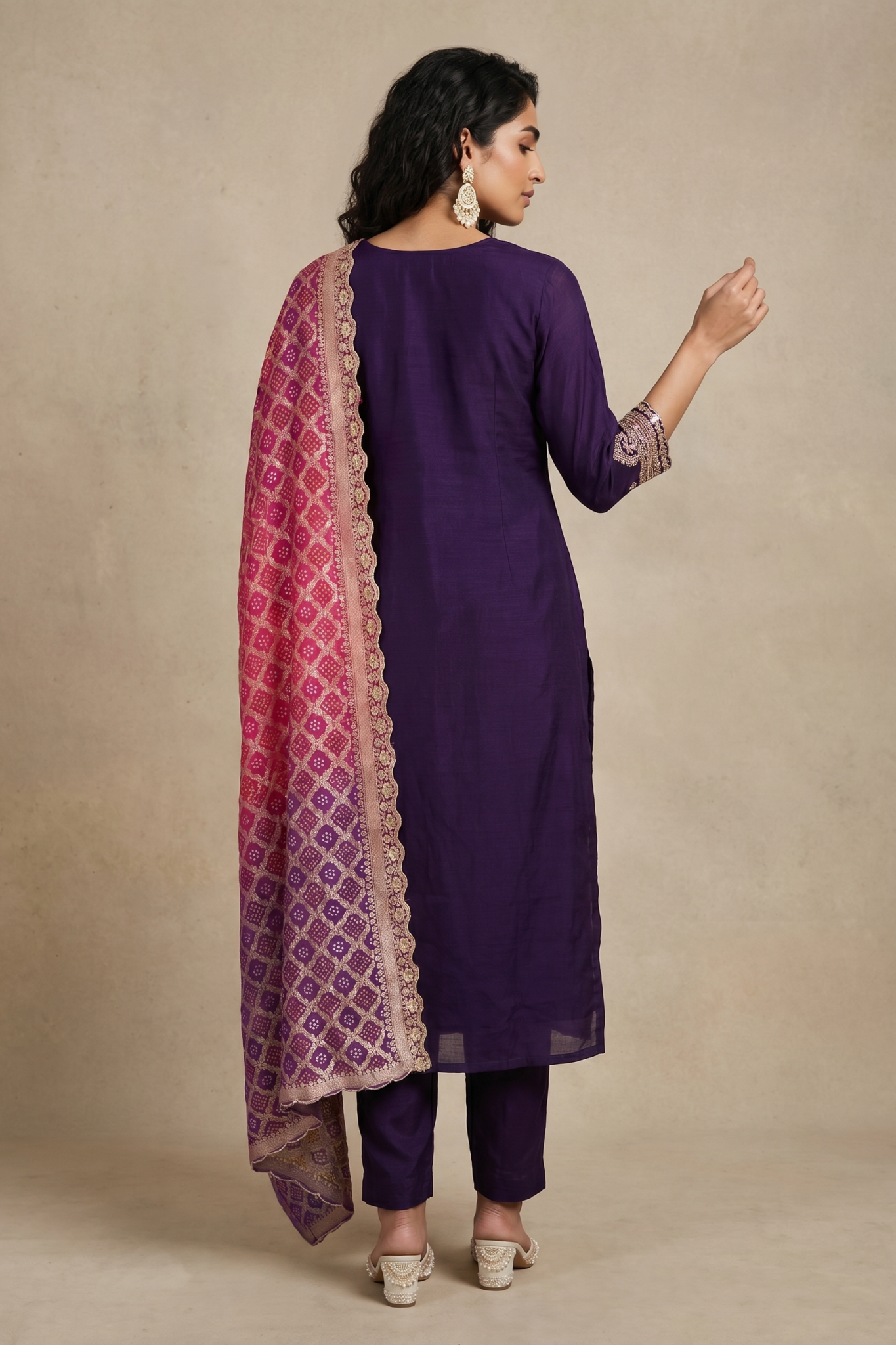 Purple Raw Silk Salwar Set