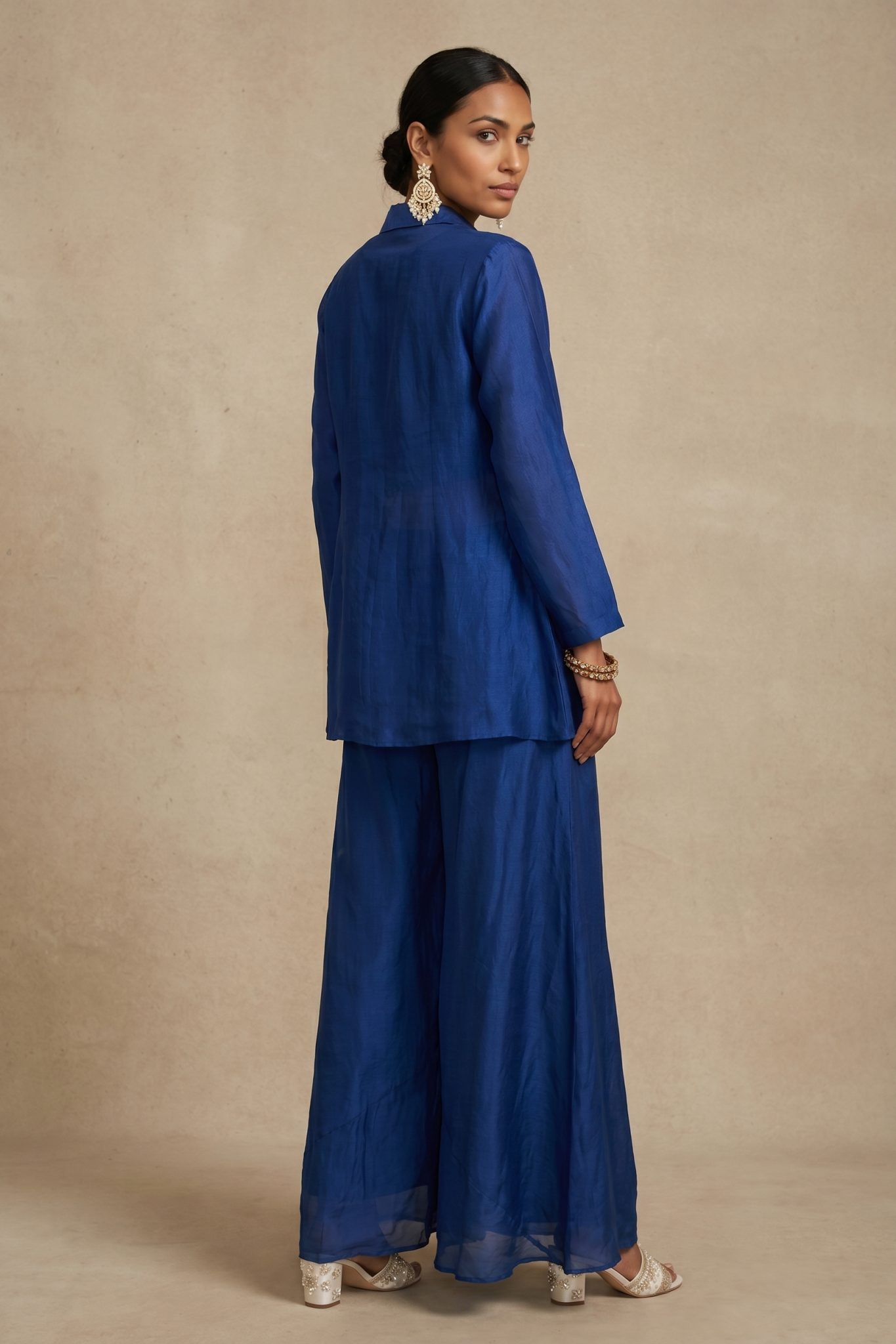 Royal Blue Organza Co-Ord Set
