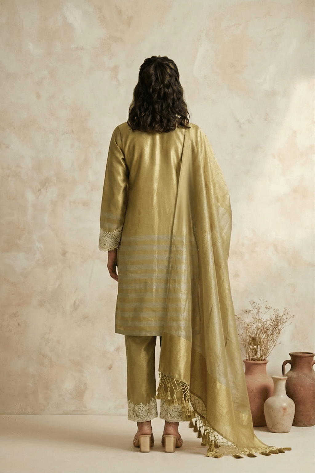 Green Tissue Salwar Set