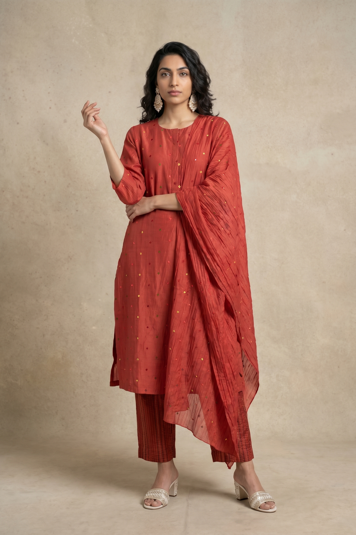 Rust Cotton Salwar Set