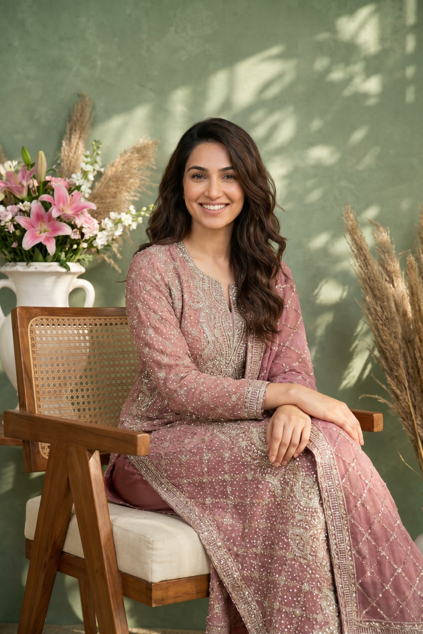 Dusty Rose Georgette Salwar Set