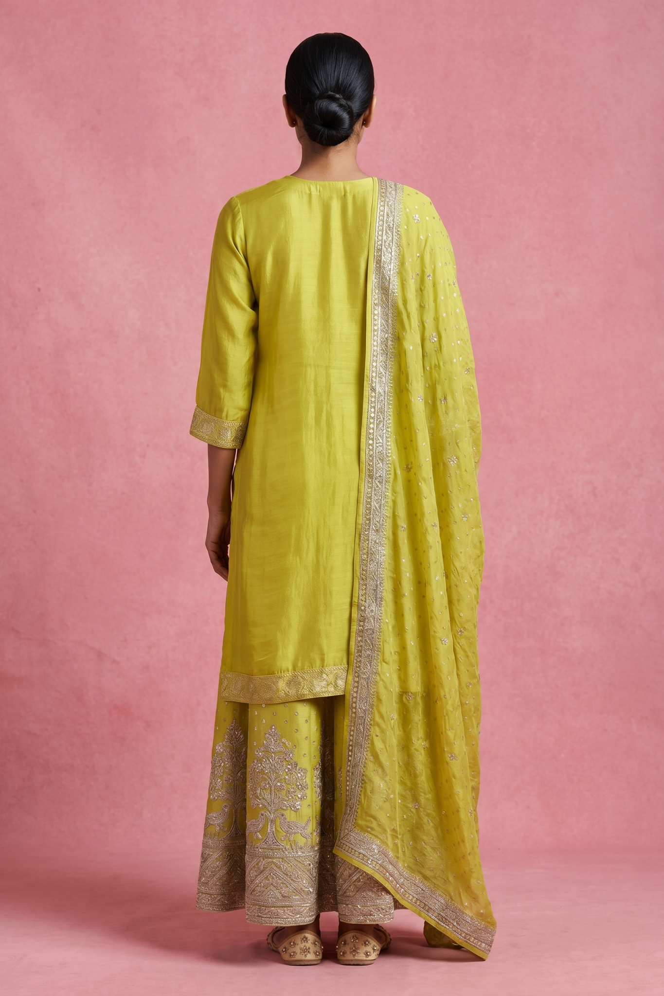 Sunshine Yellow Banarasi Sharara Set