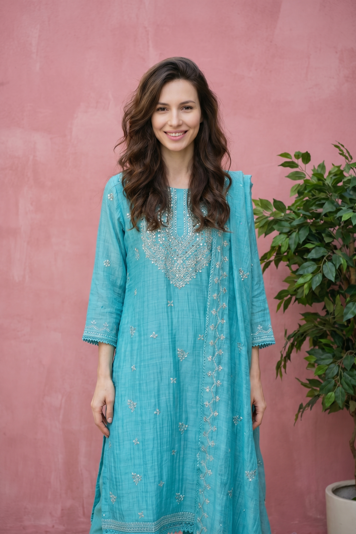Aqua Blue Salwar Set