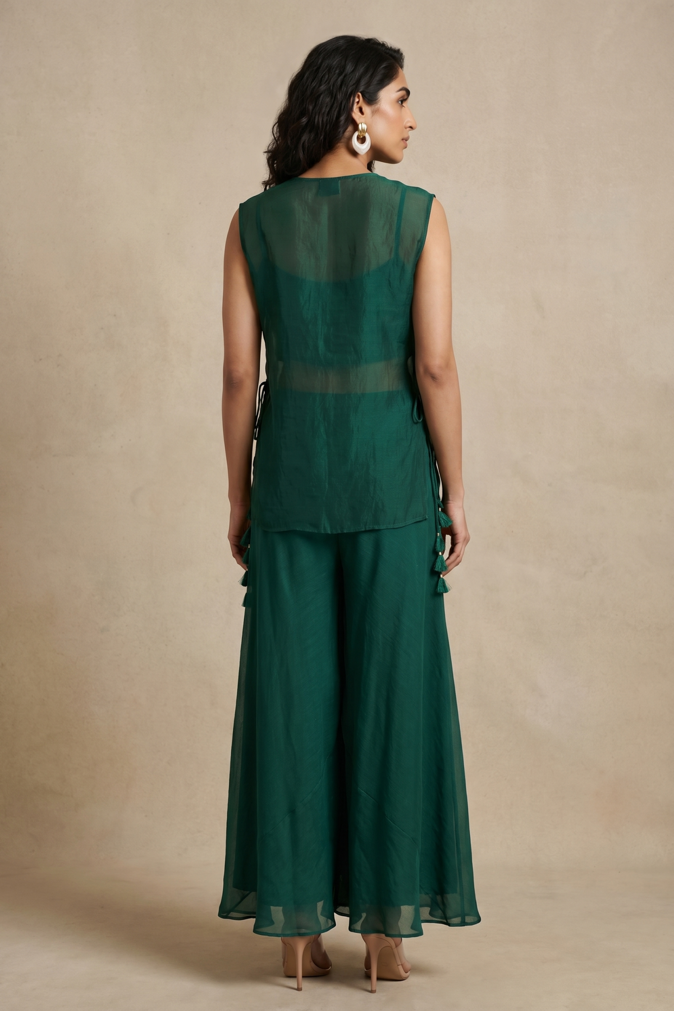Emerald Green Indo-Western Co-Ord Set