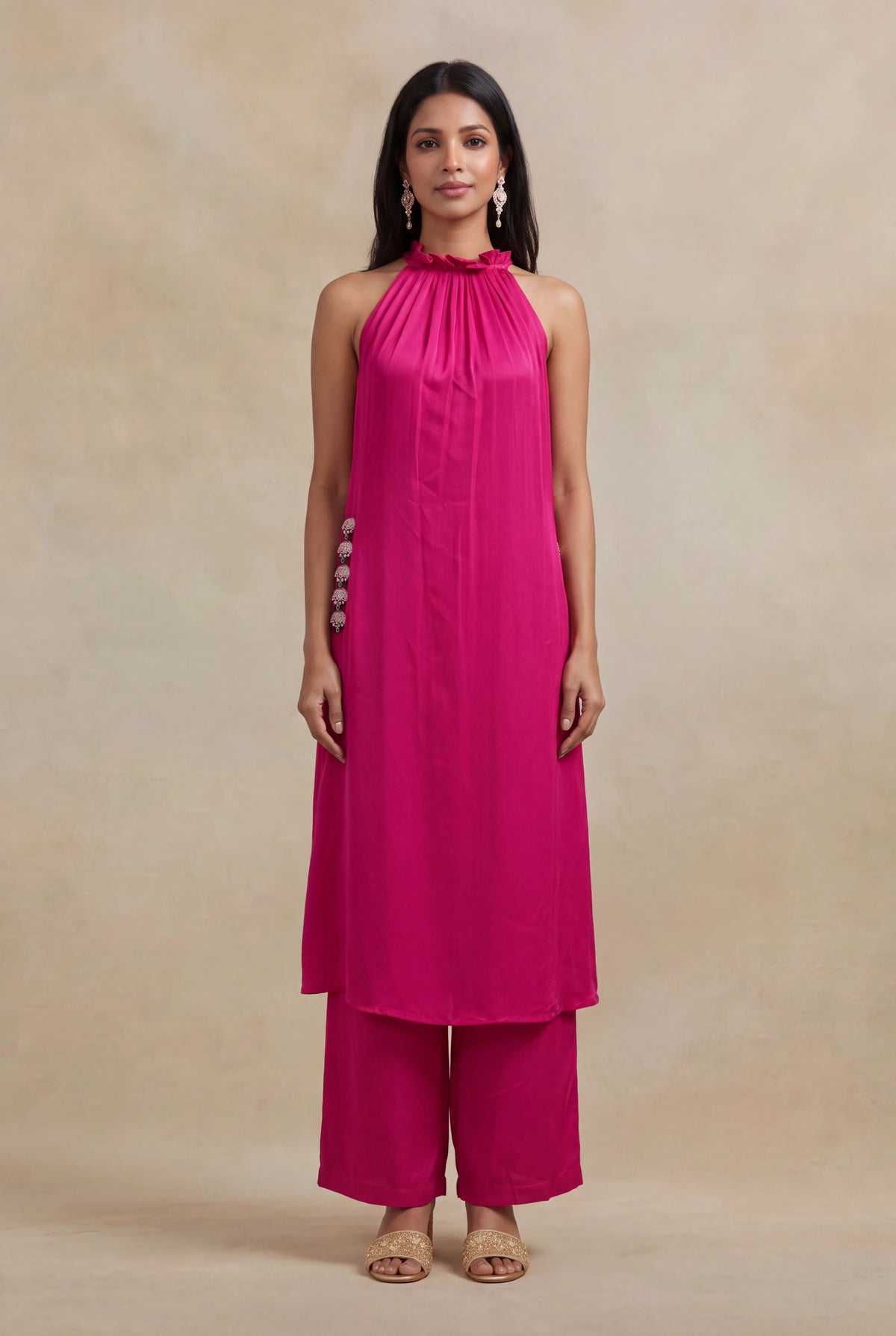 Pink Satin Indo-Western - Mokshaa