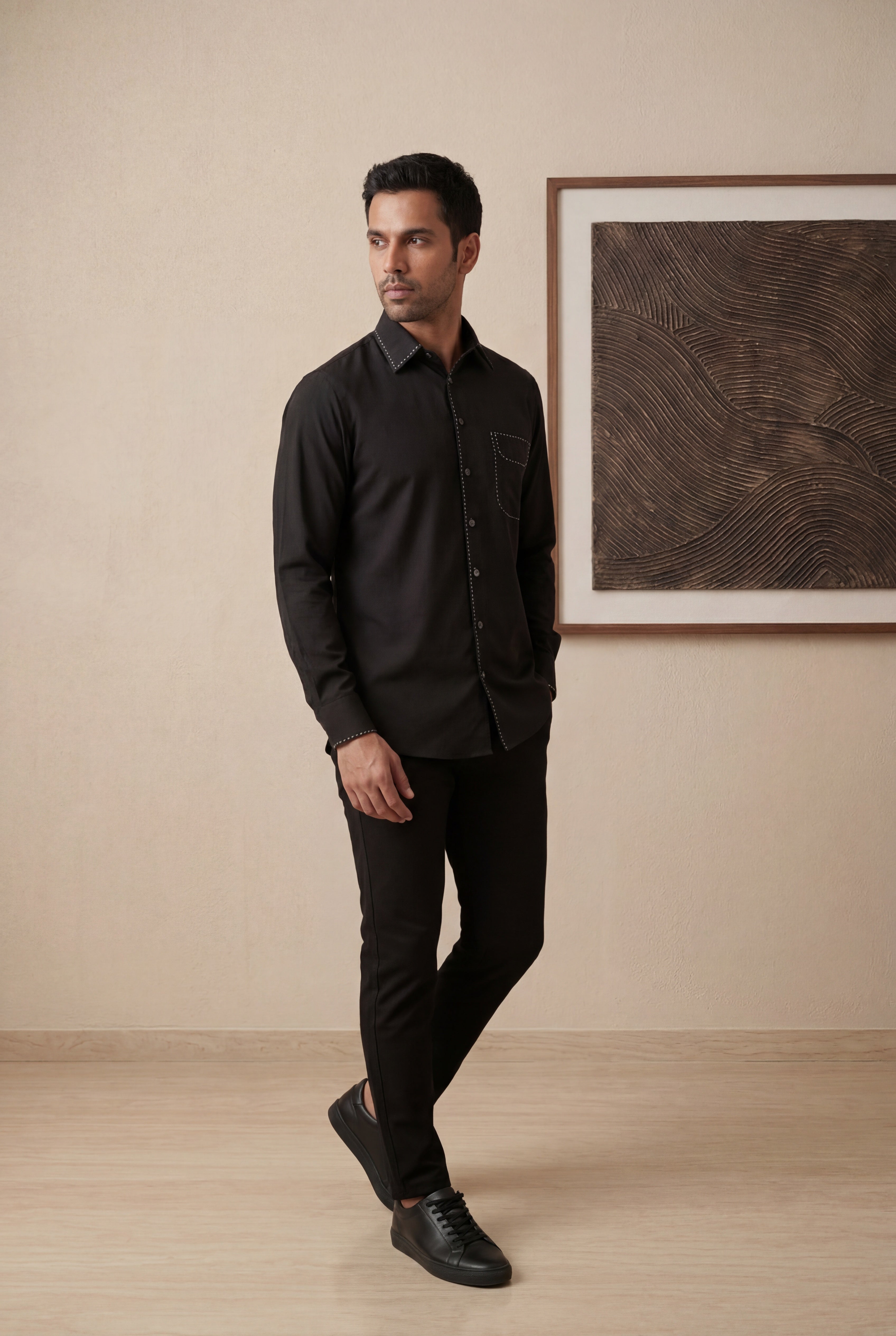 Black Bomario Full Sleeve Shirt