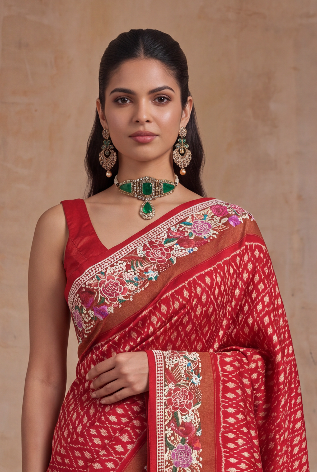 Red Patola Silk Saree - Mokshaa