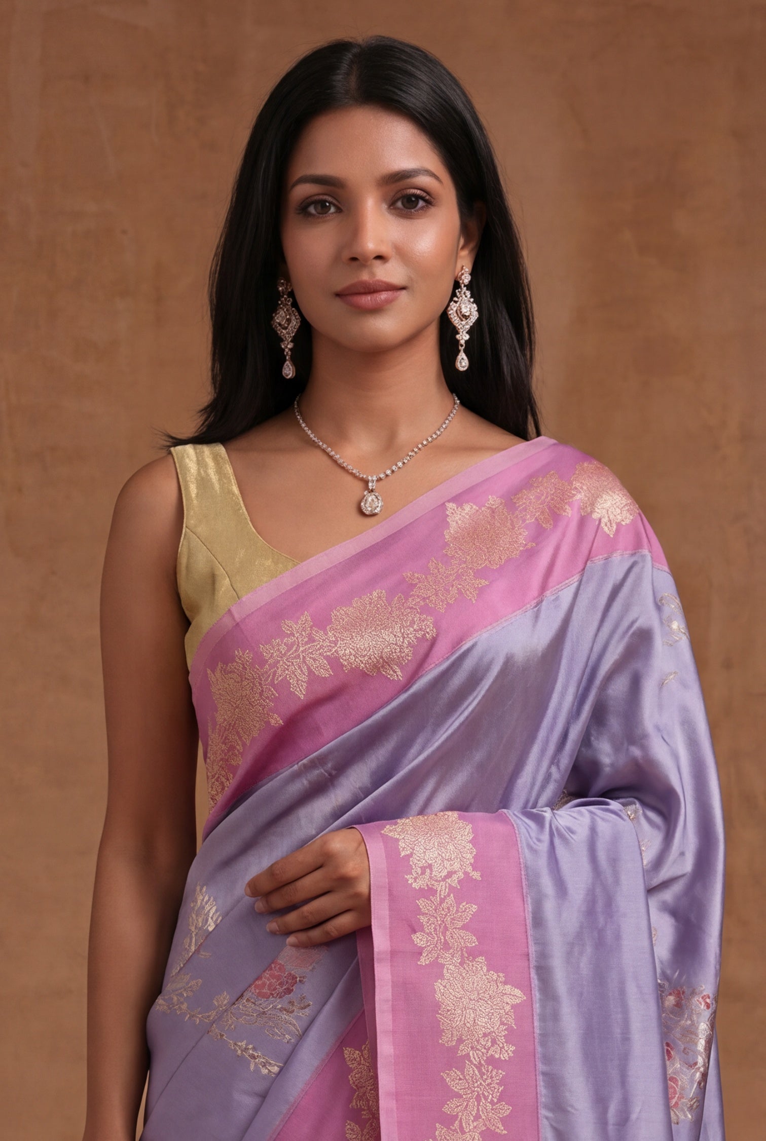 Light Lavender Banarasi Silk Saree