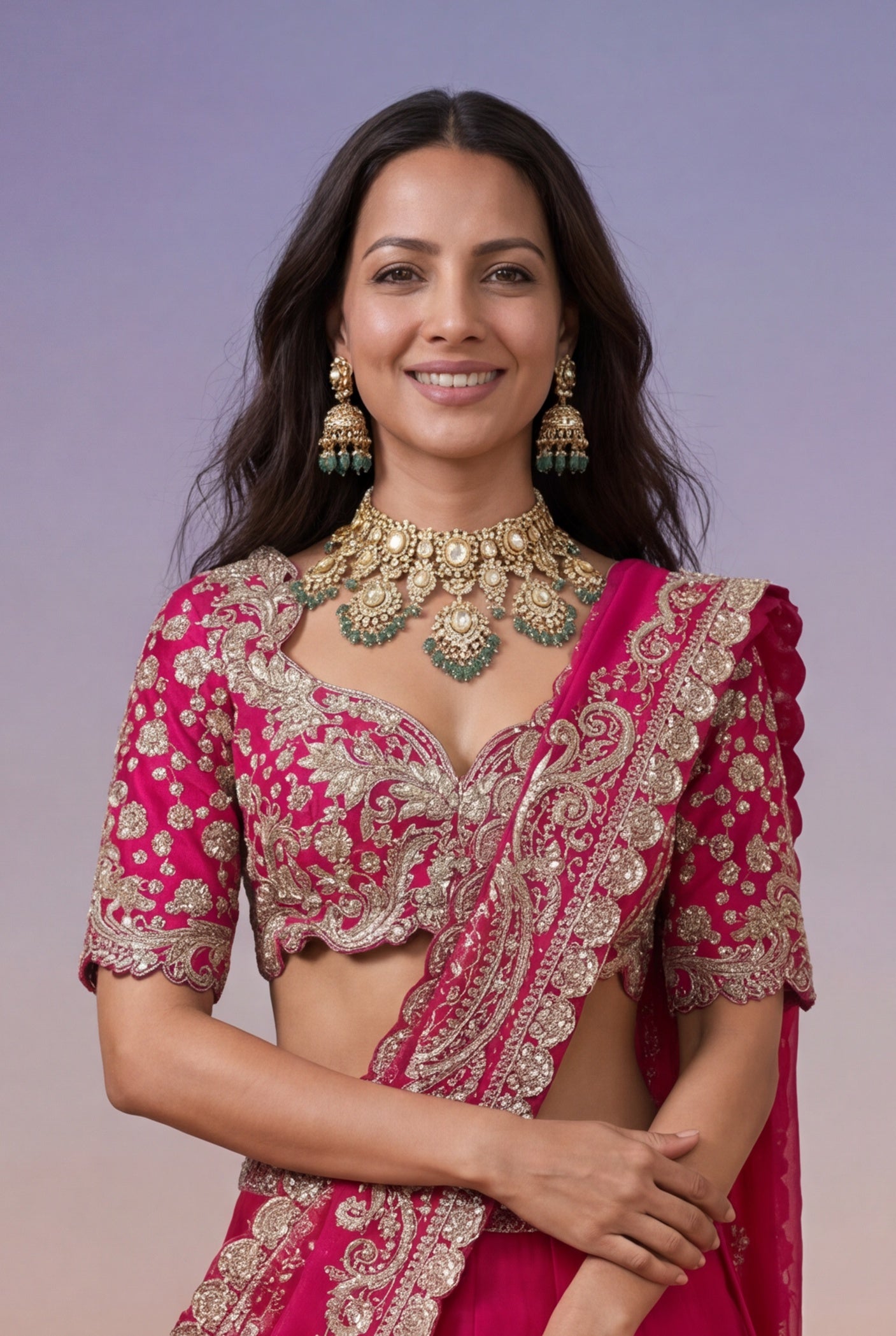 Rani Pink Raw Silk Bridal Lehenga