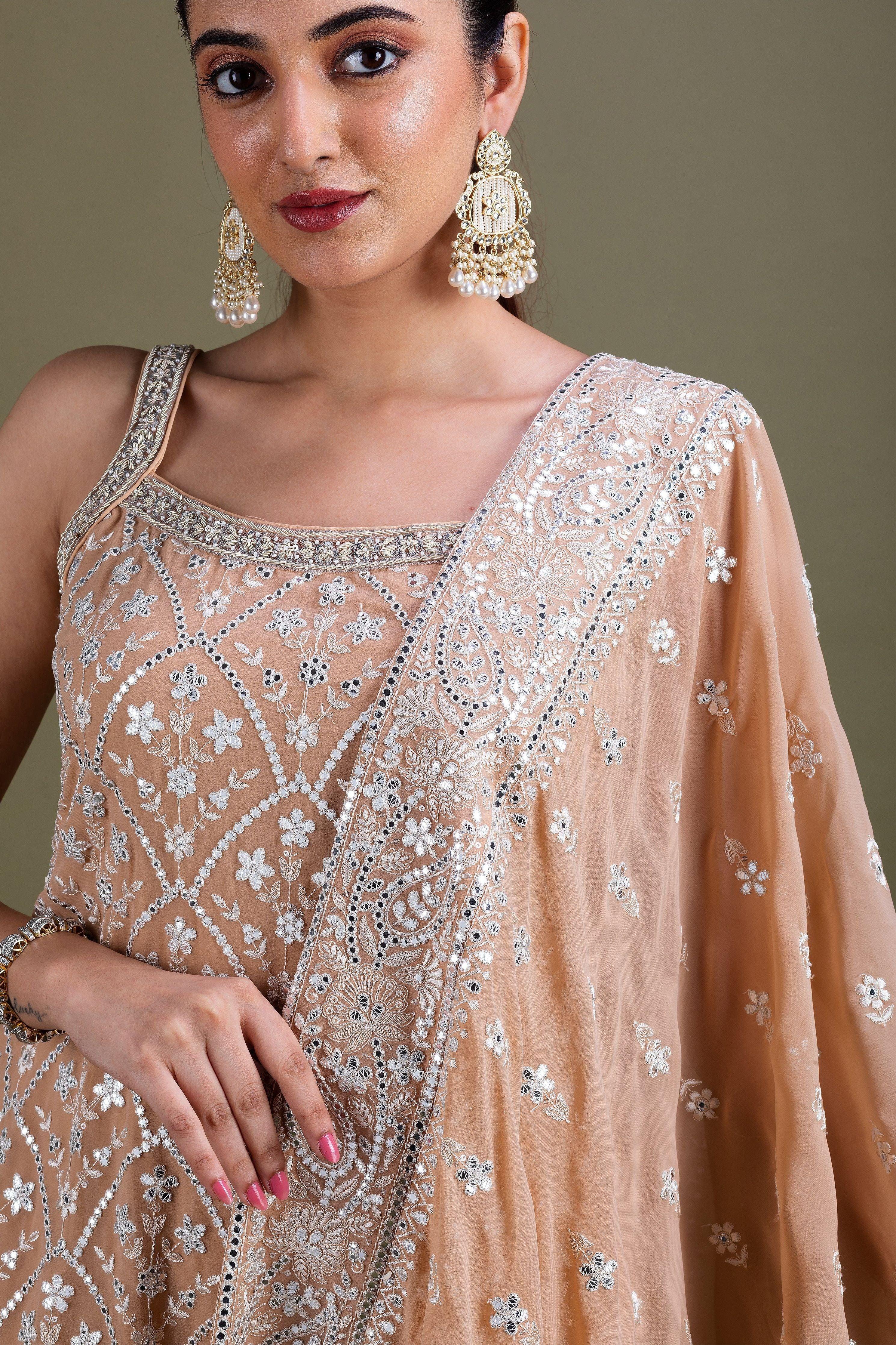 Beige Sharara Set - Mokshaa