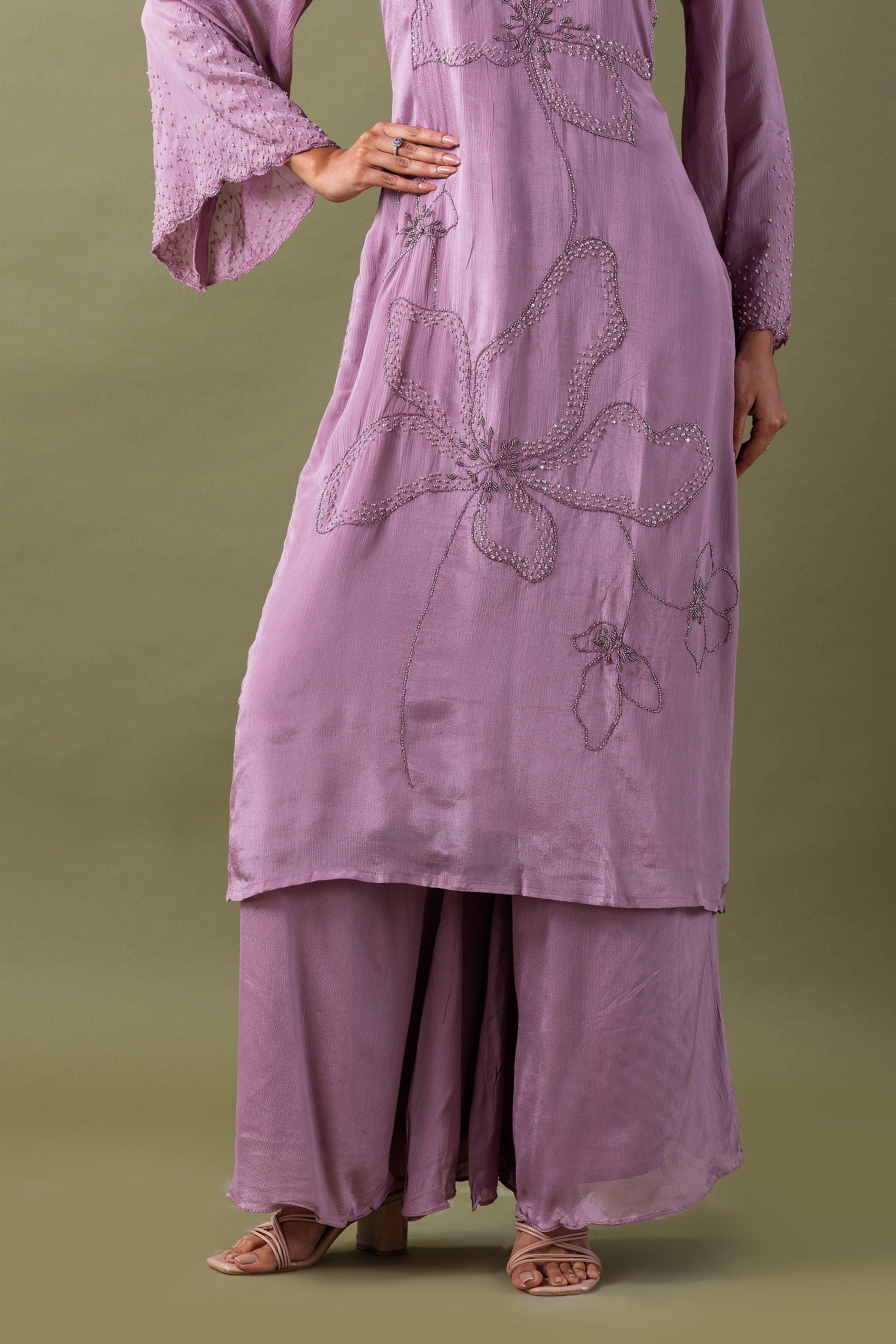 Lavender Kurta Set - Mokshaa