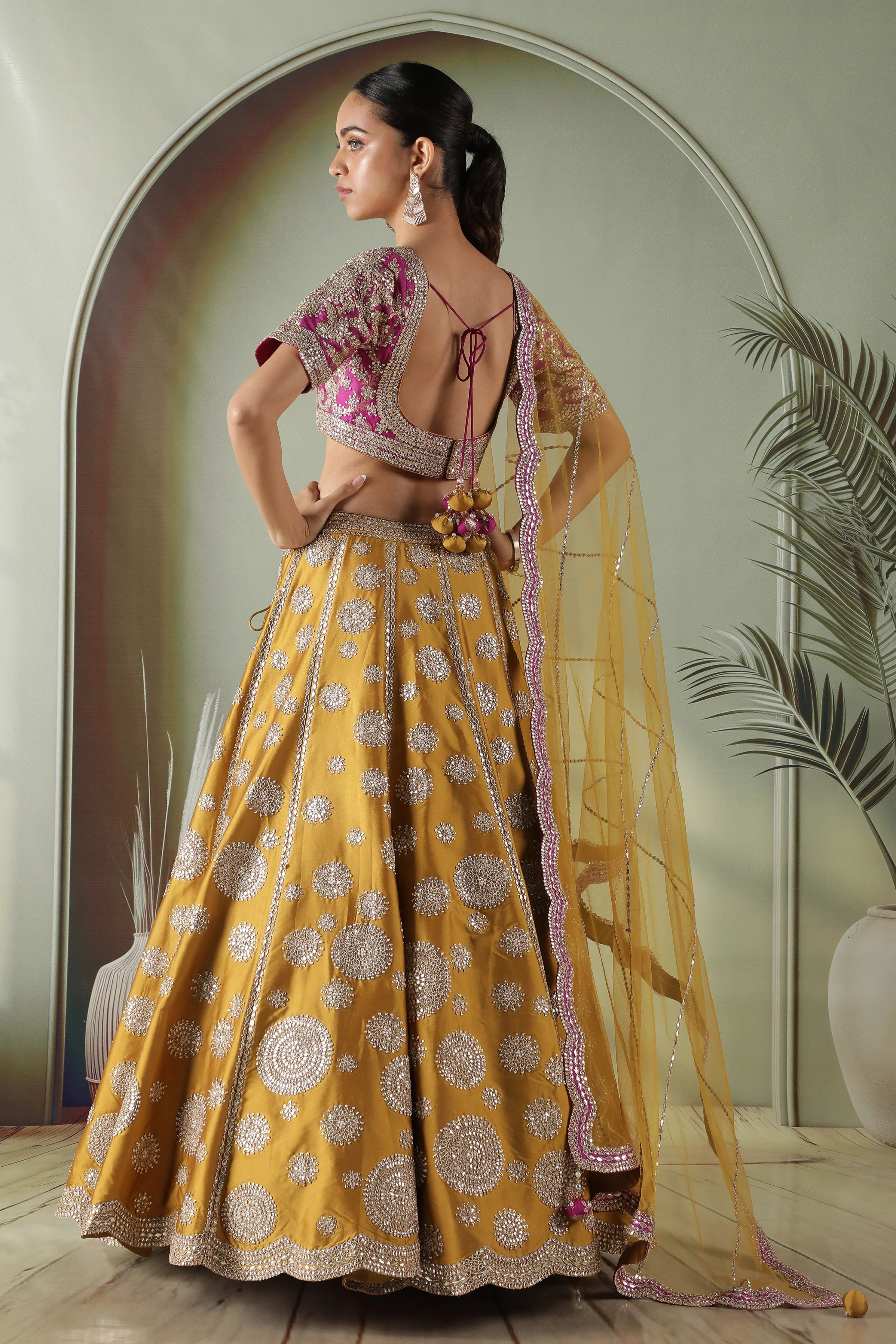 Mustard Silk Lehenga Set - Mokshaa