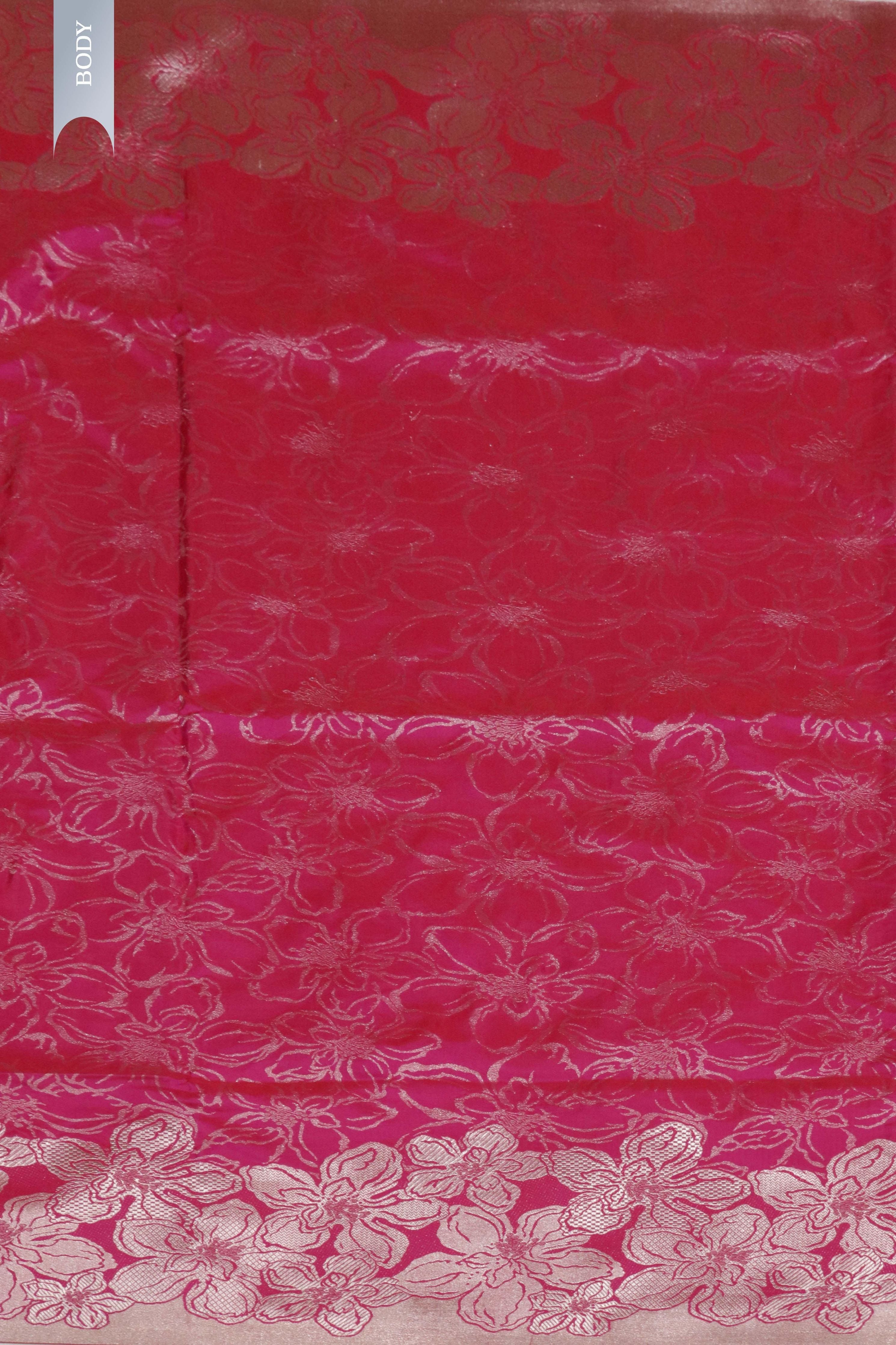 Rani Pink Banarasi Zari Jaal Saree - Mokshaa