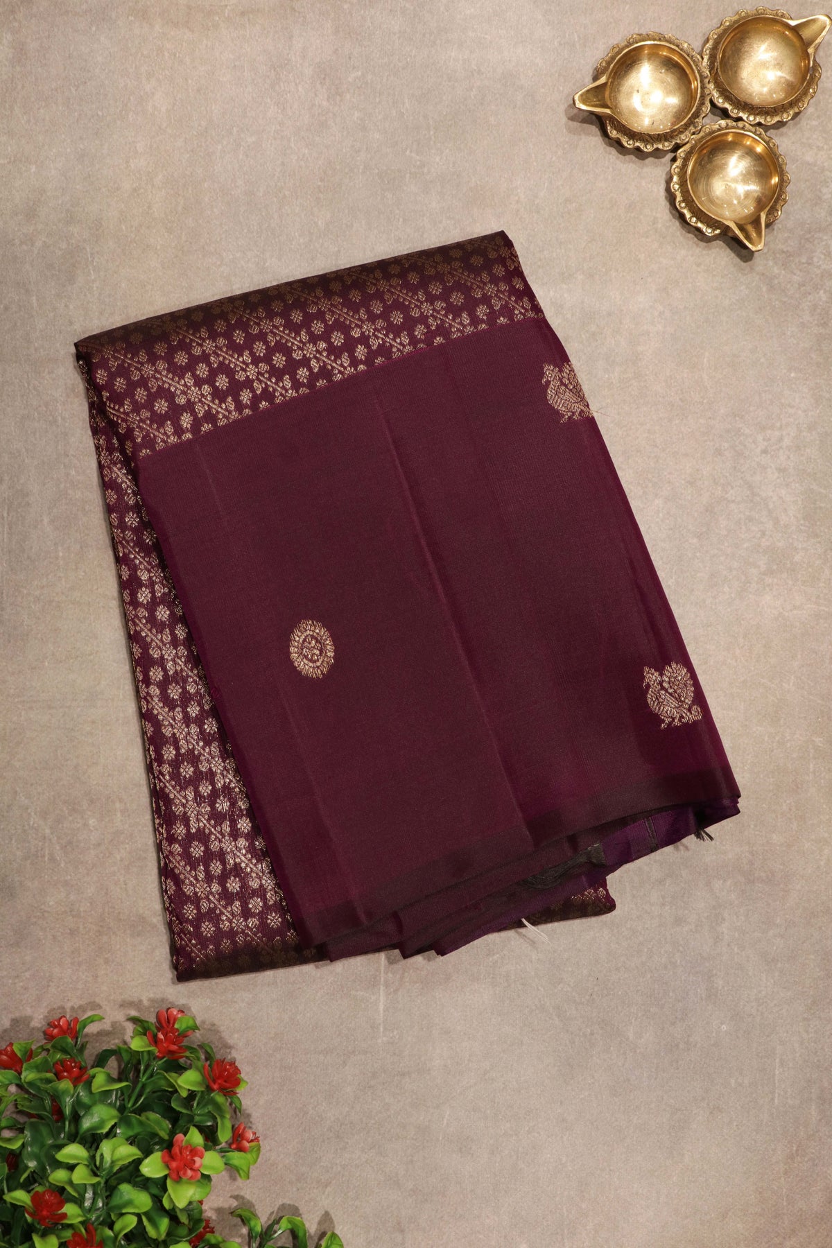 Purple Kanchivaram Silk Saree - Mokshaa