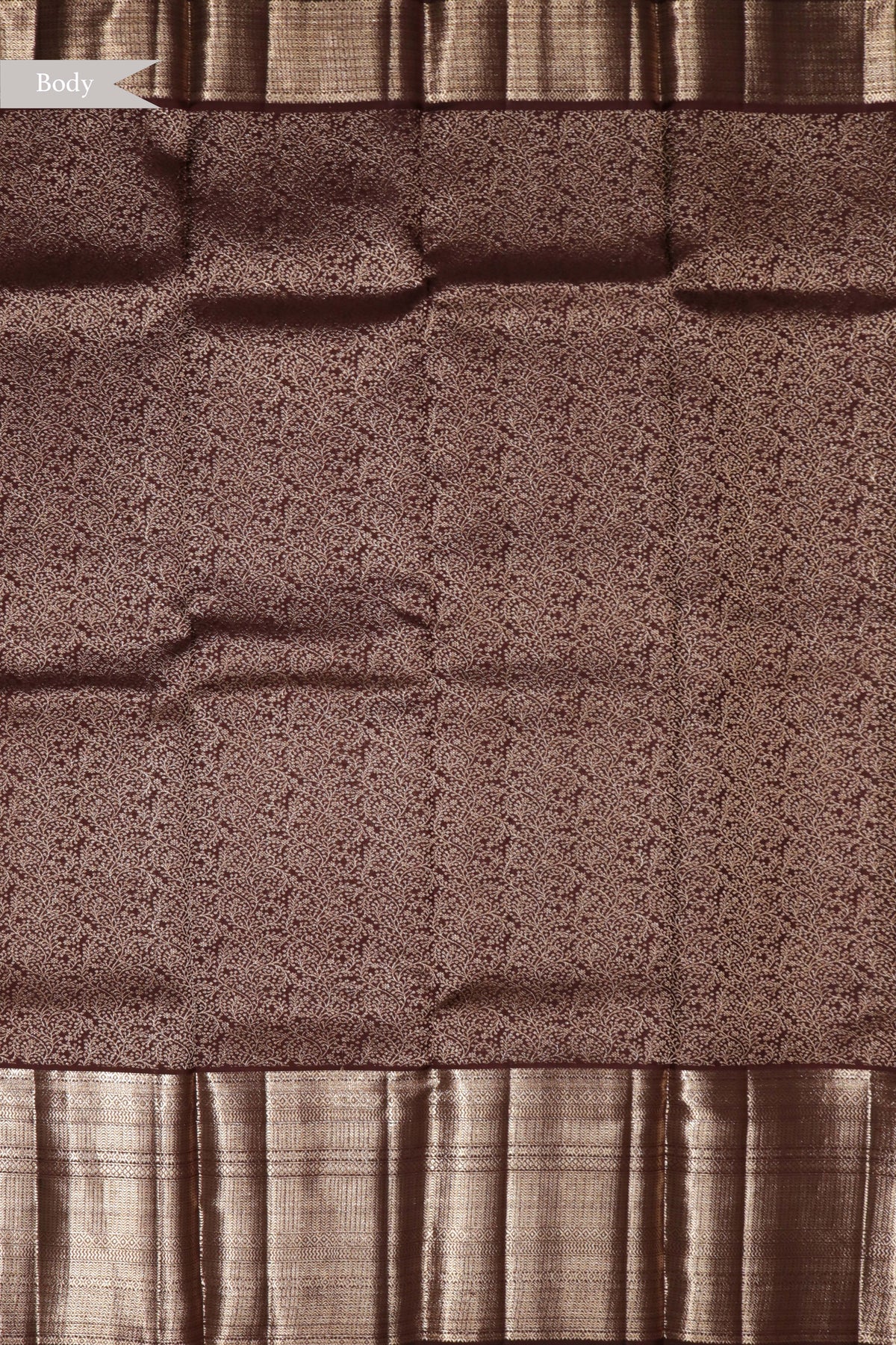 Coffee Brown Kanchivaram Silk Saree - Mokshaa