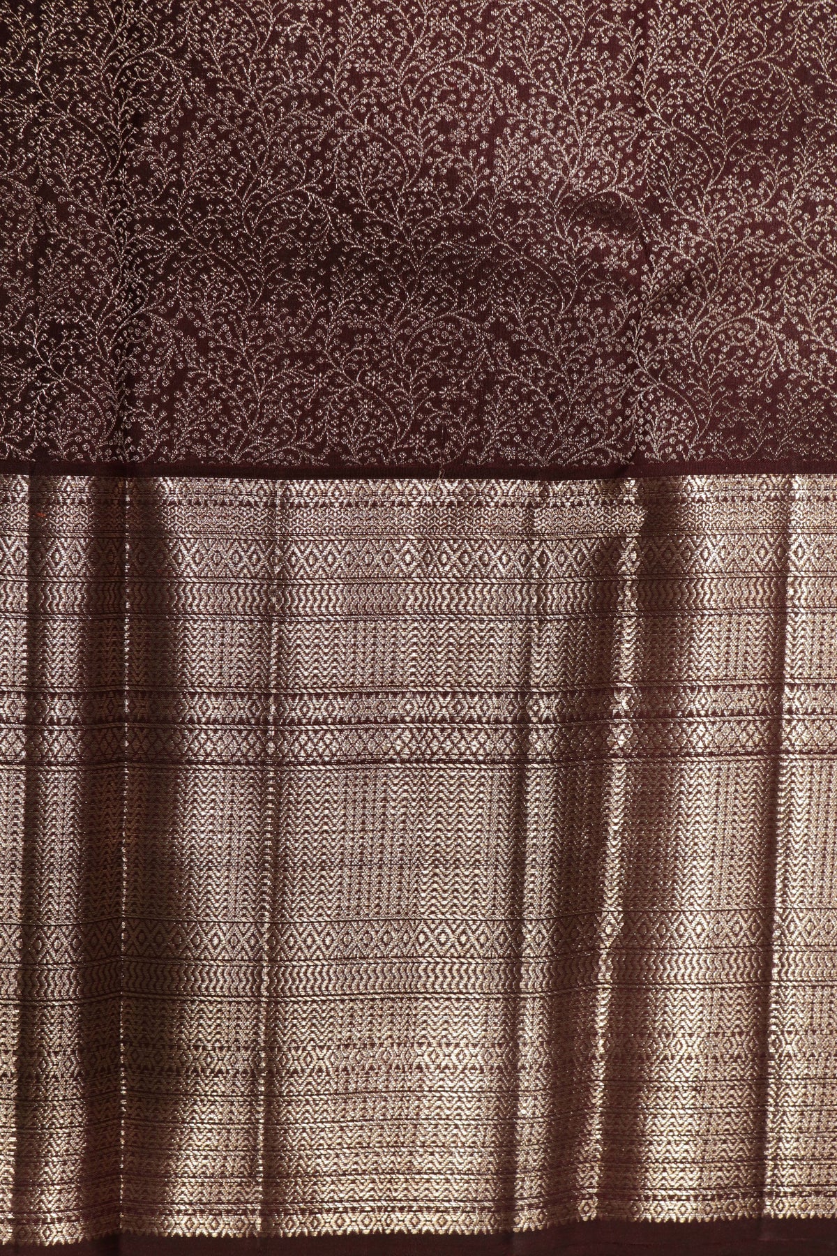 Coffee Brown Kanchivaram Silk Saree - Mokshaa
