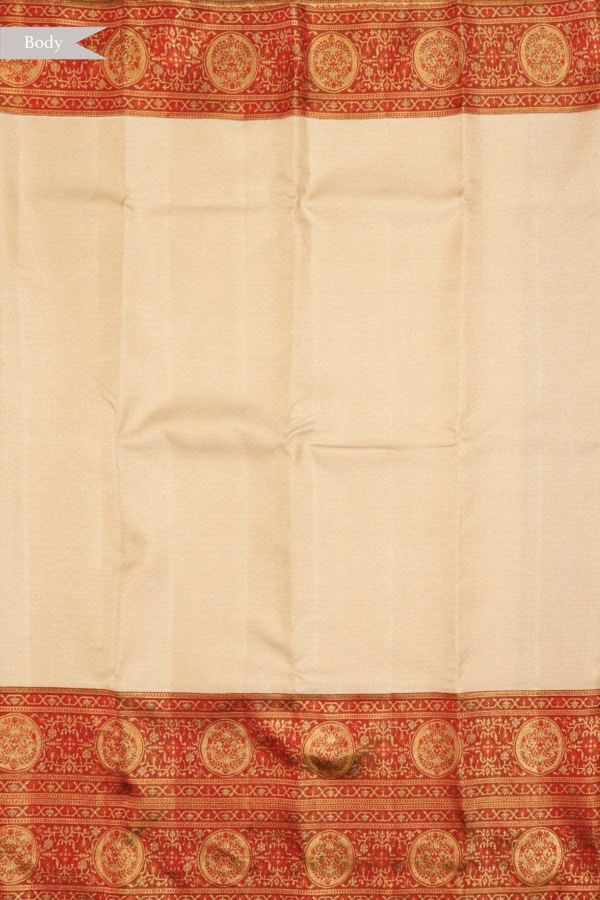 Off-White Kanchivaram Silk Saree - Mokshaa