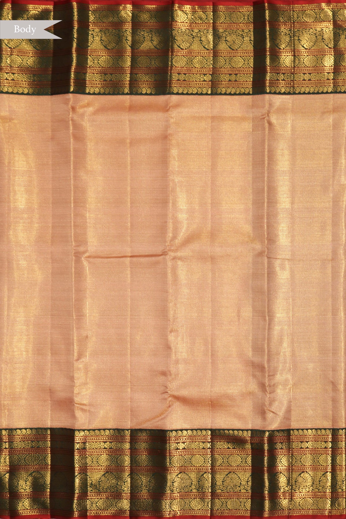 Peach Kanchivaram Silk Saree - Mokshaa