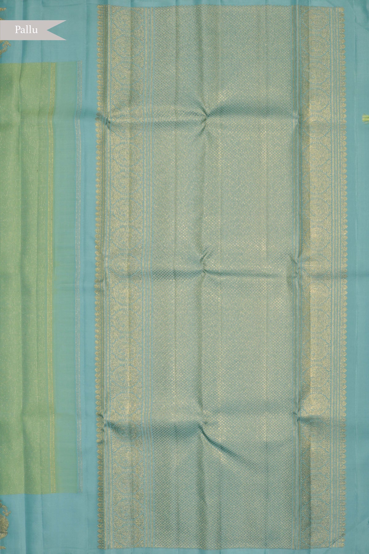 Sea Green Kanchivaram Silk Saree - Mokshaa