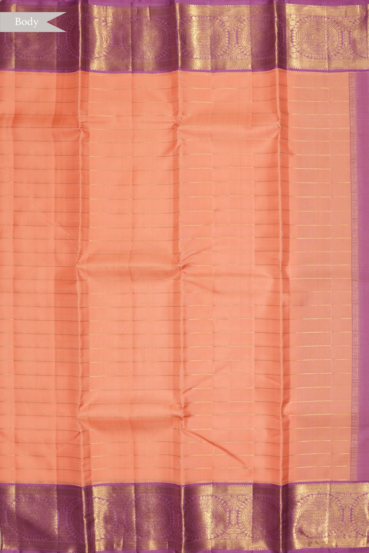 Peach Kanchivaram Silk Saree - Mokshaa