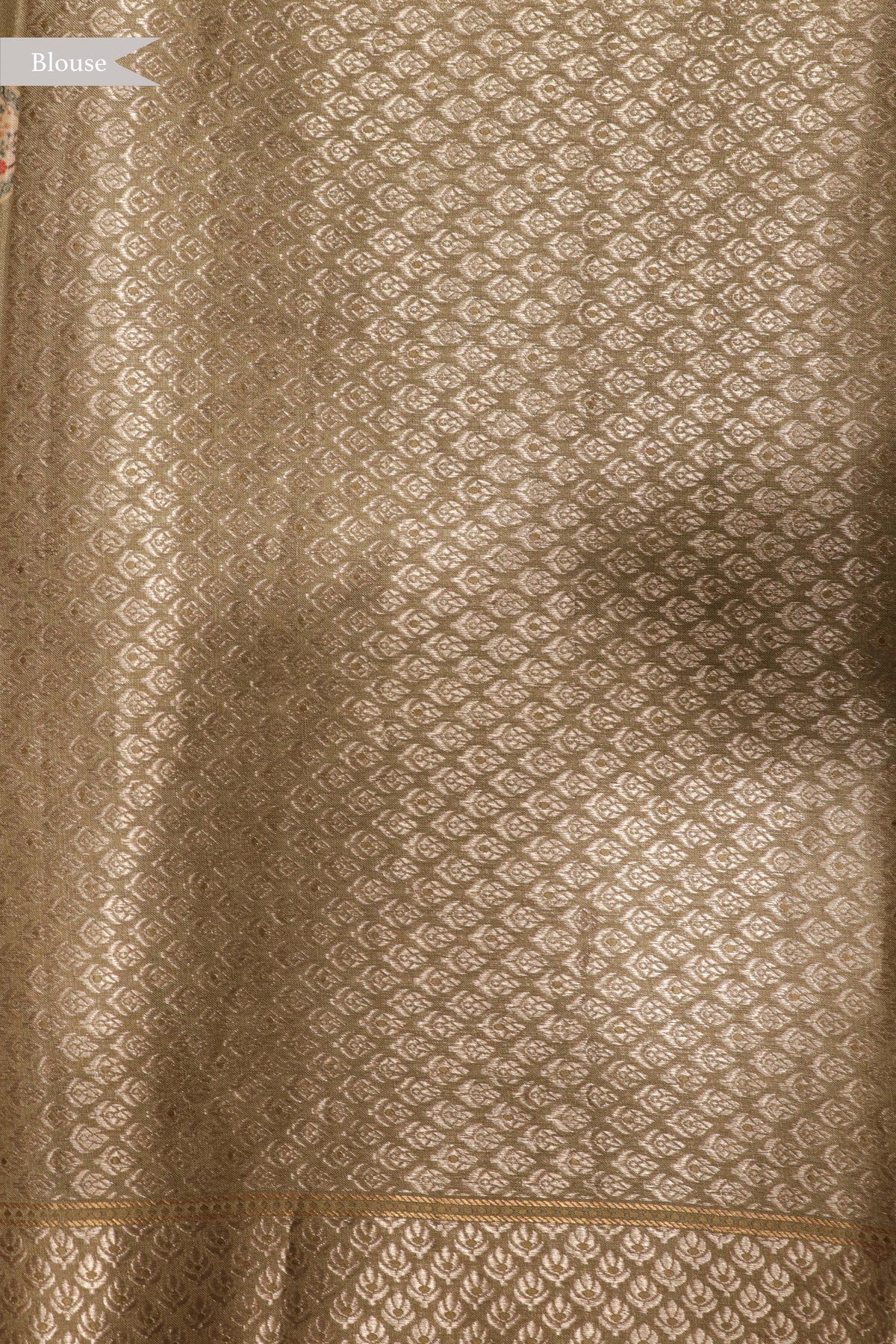 Olive Green Tussar Silk Digital Print Saree - Mokshaa
