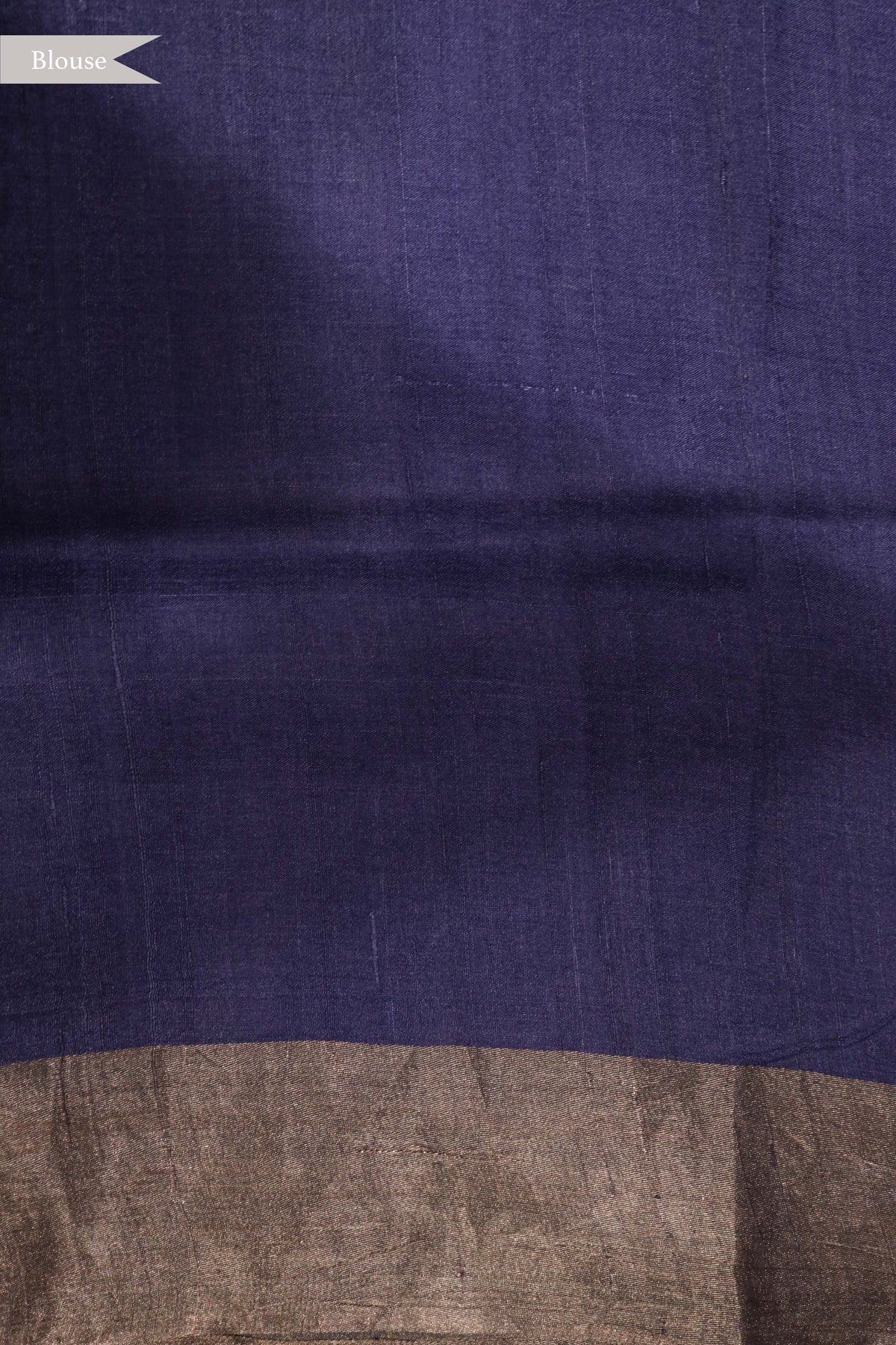 Ink Blue Floral Tussar Silk Saree - Mokshaa
