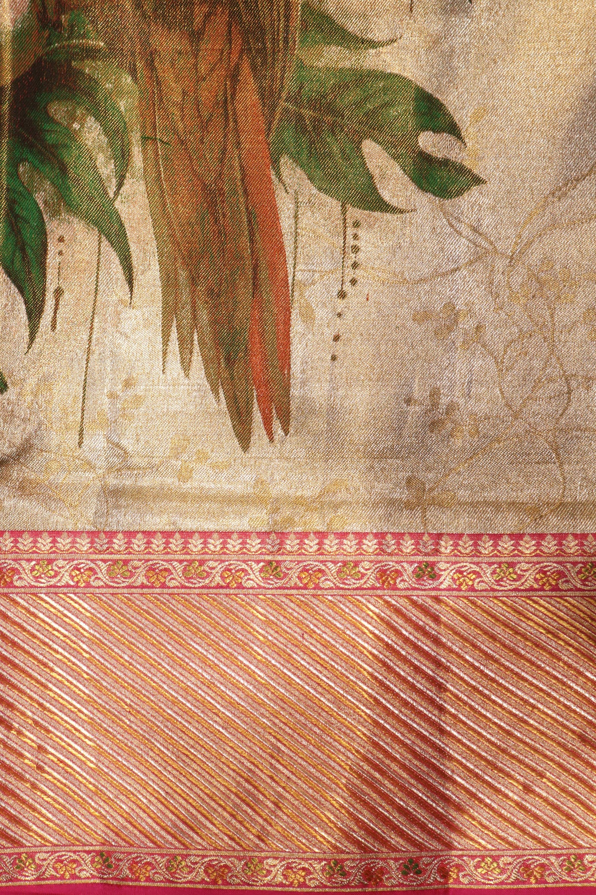 Gold Kanchivaram Tissue Silk Saree - Mokshaa