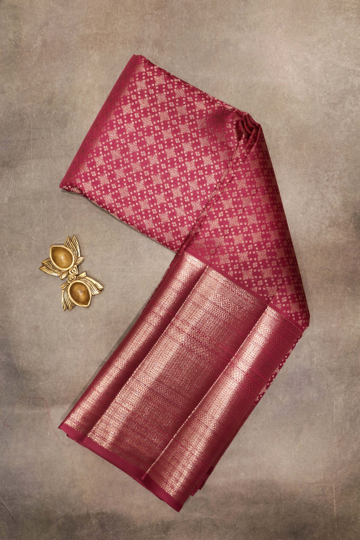 Onion Pink Kanchivaram Silk Saree - Mokshaa